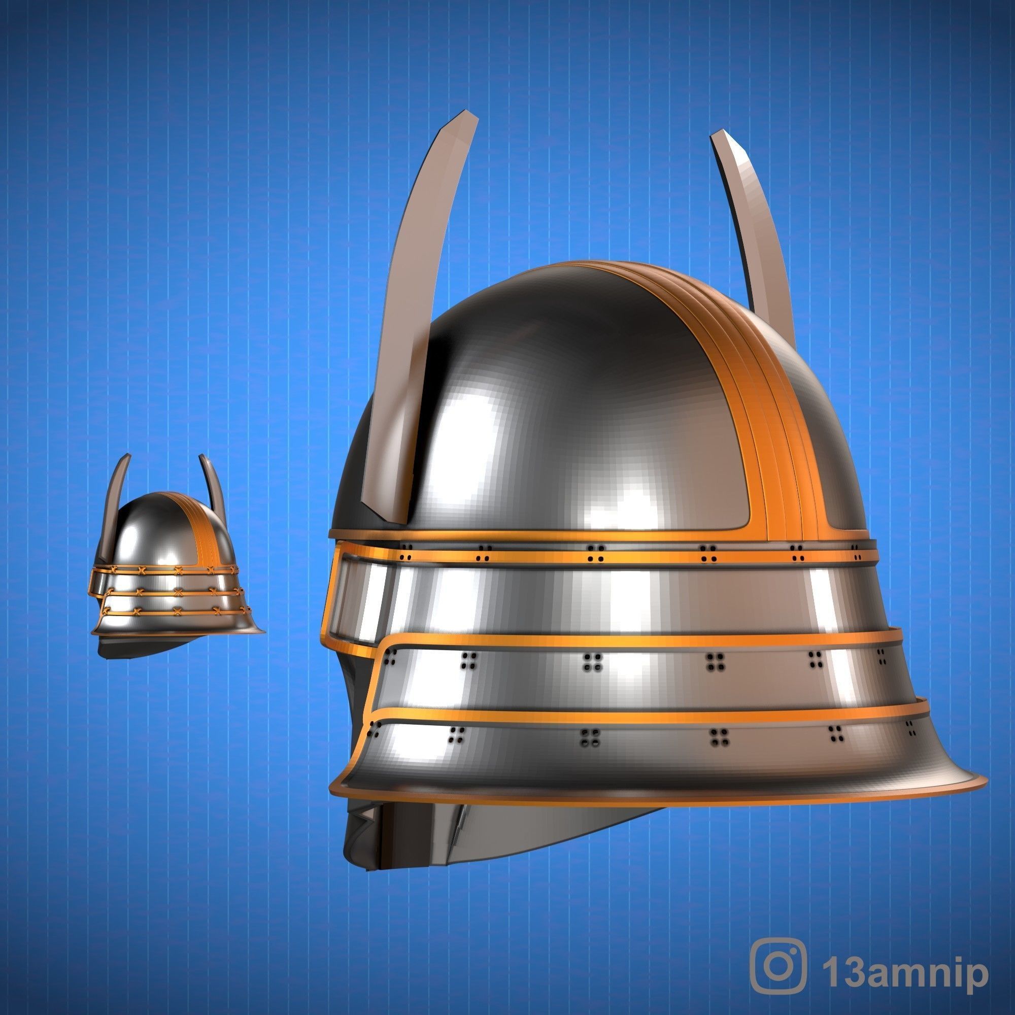 Samurai Mandalorian Helmet 3D print model_2