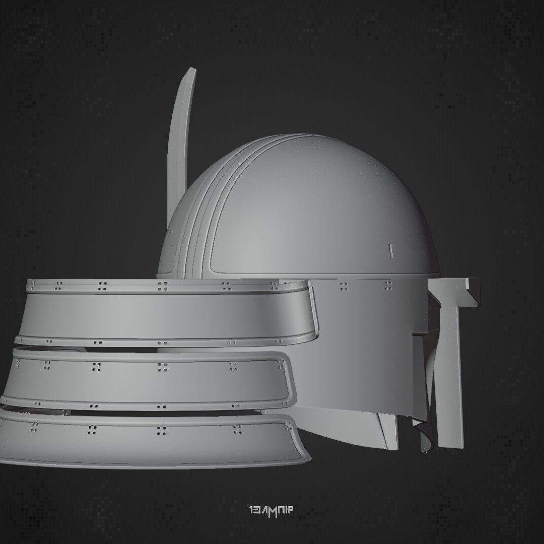 Samurai Mandalorian Helmet 3D print model_22