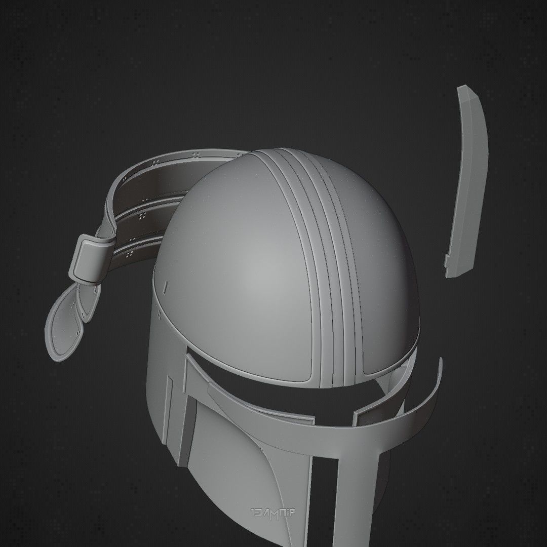 Samurai Mandalorian Helmet 3D print model_17