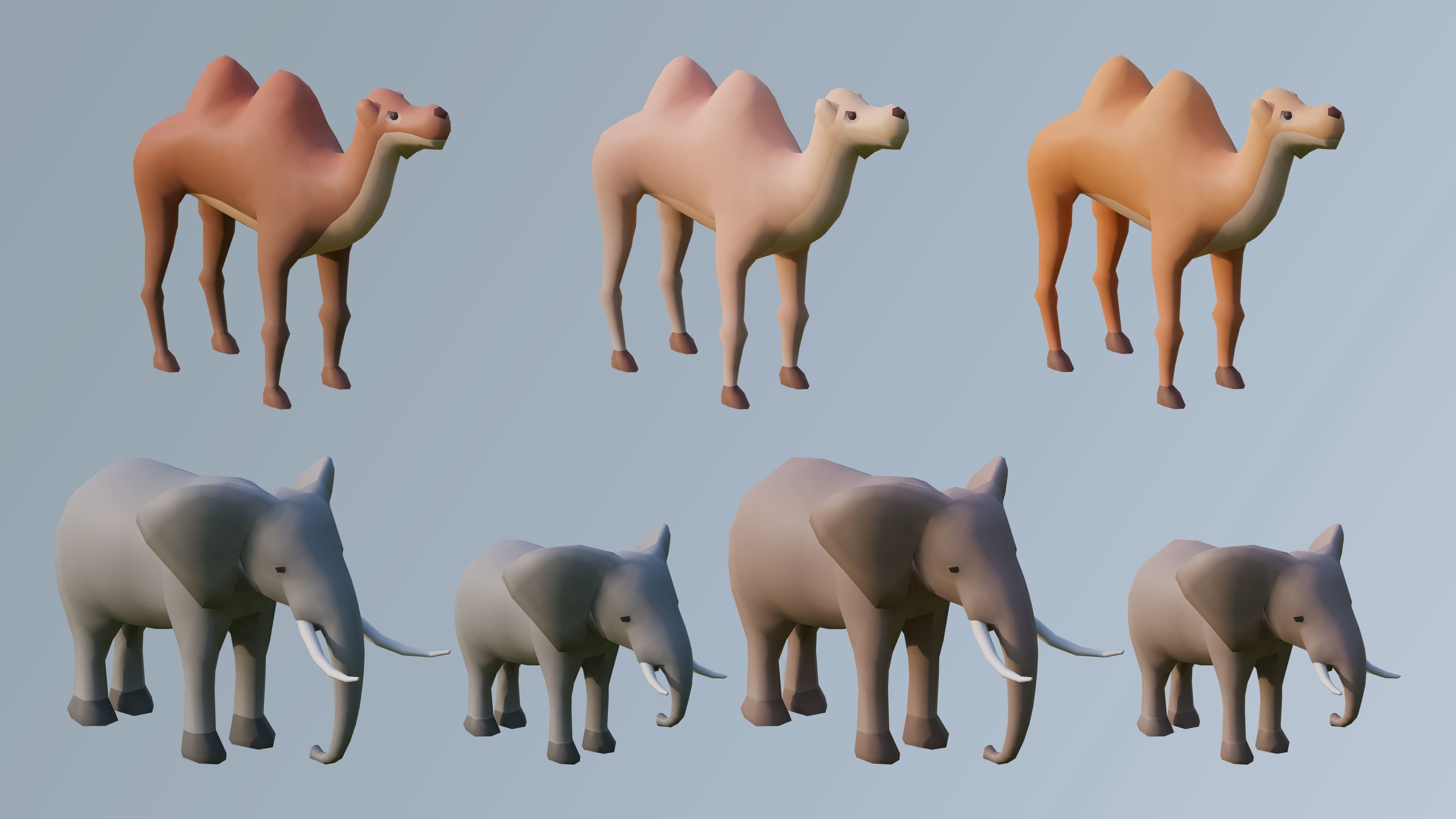Animals Low-poly 3D model_9