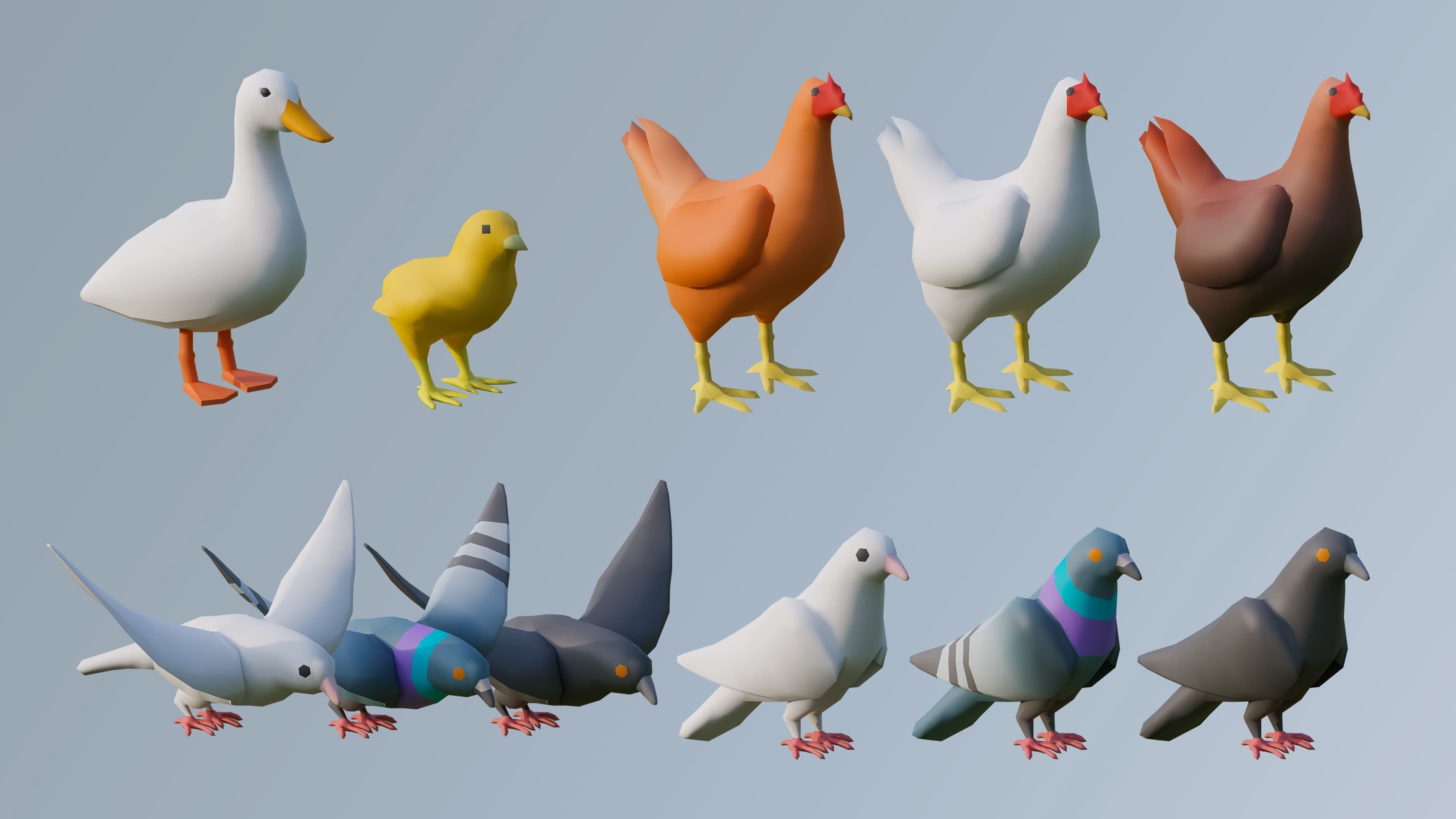 Animals Low-poly 3D model_11