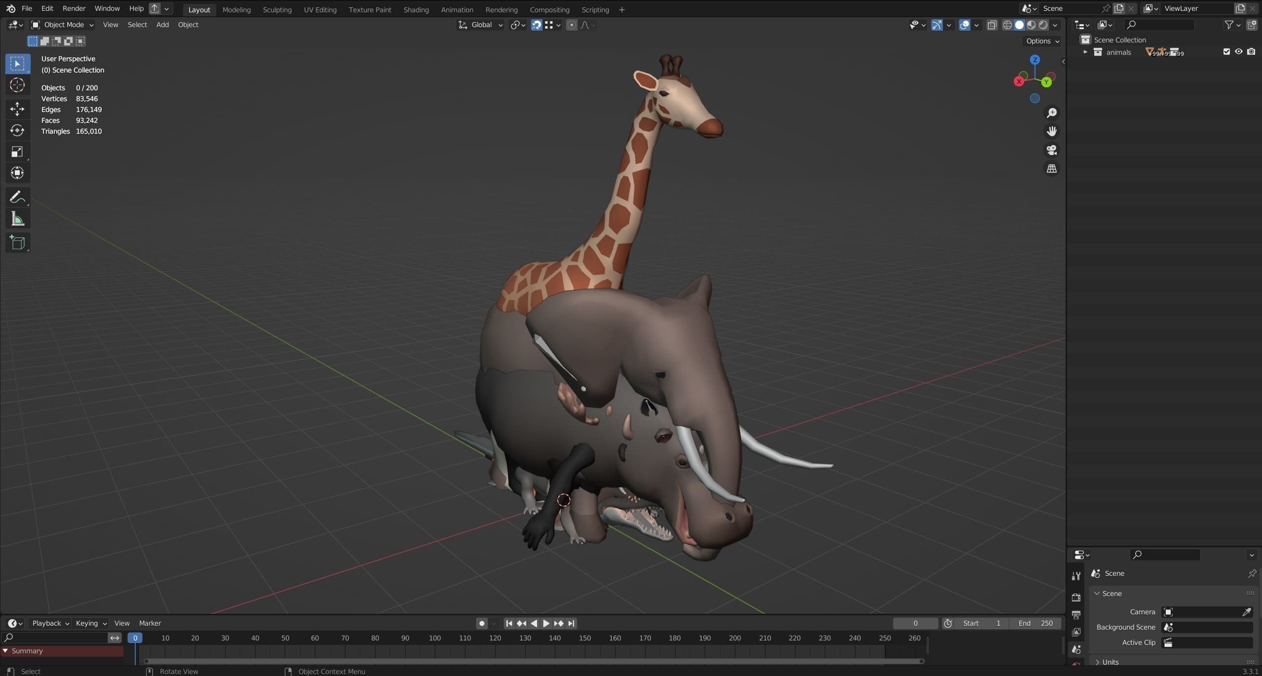 Animals Low-poly 3D model_30