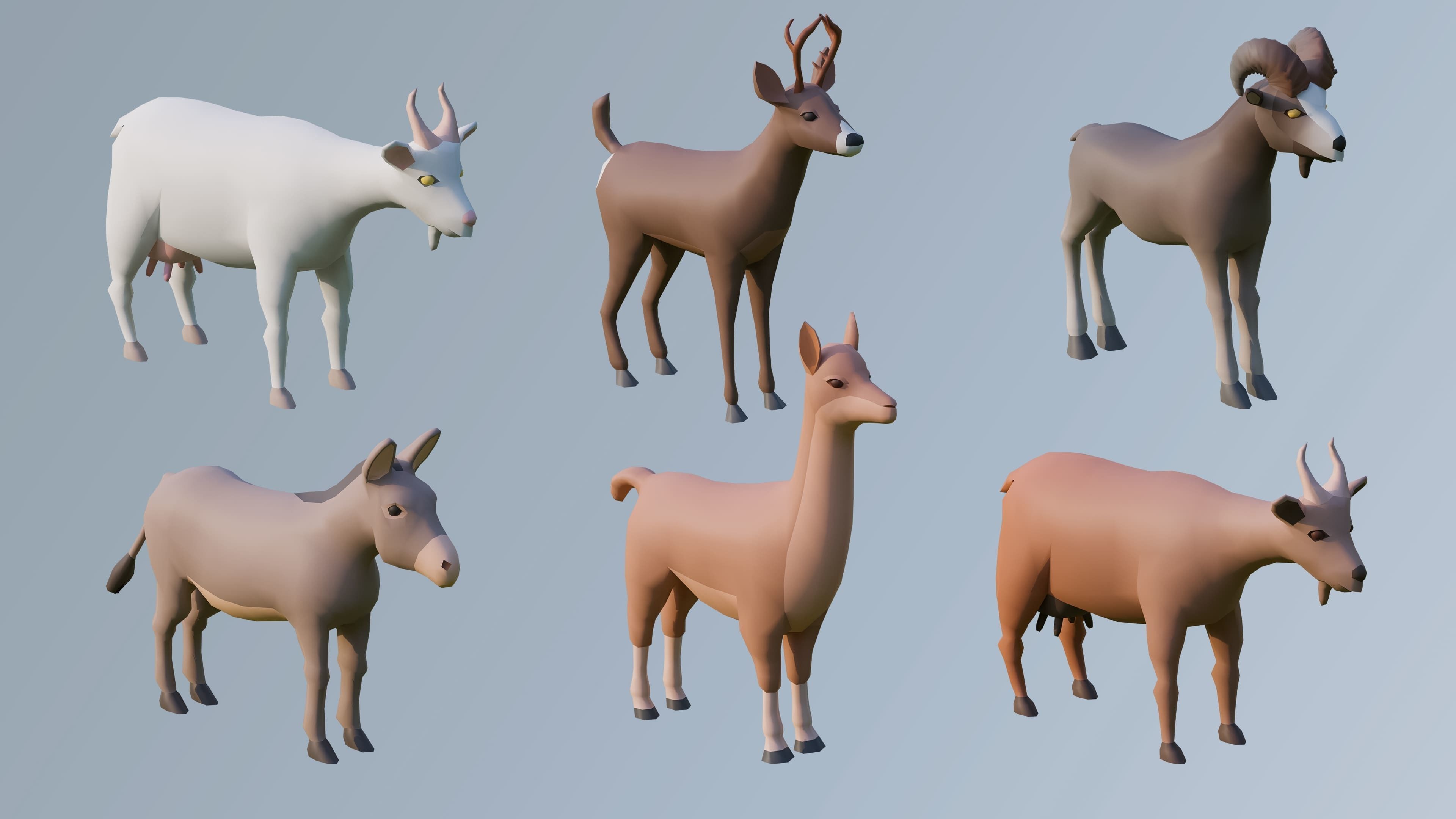 Animals Low-poly 3D model_19