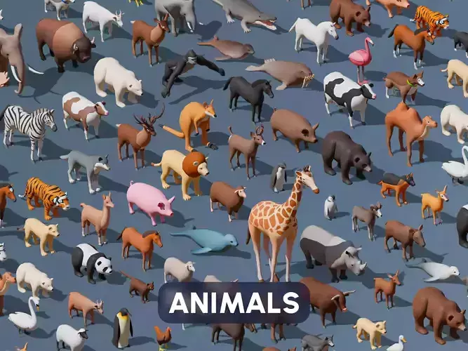Animals Low-poly 3D model