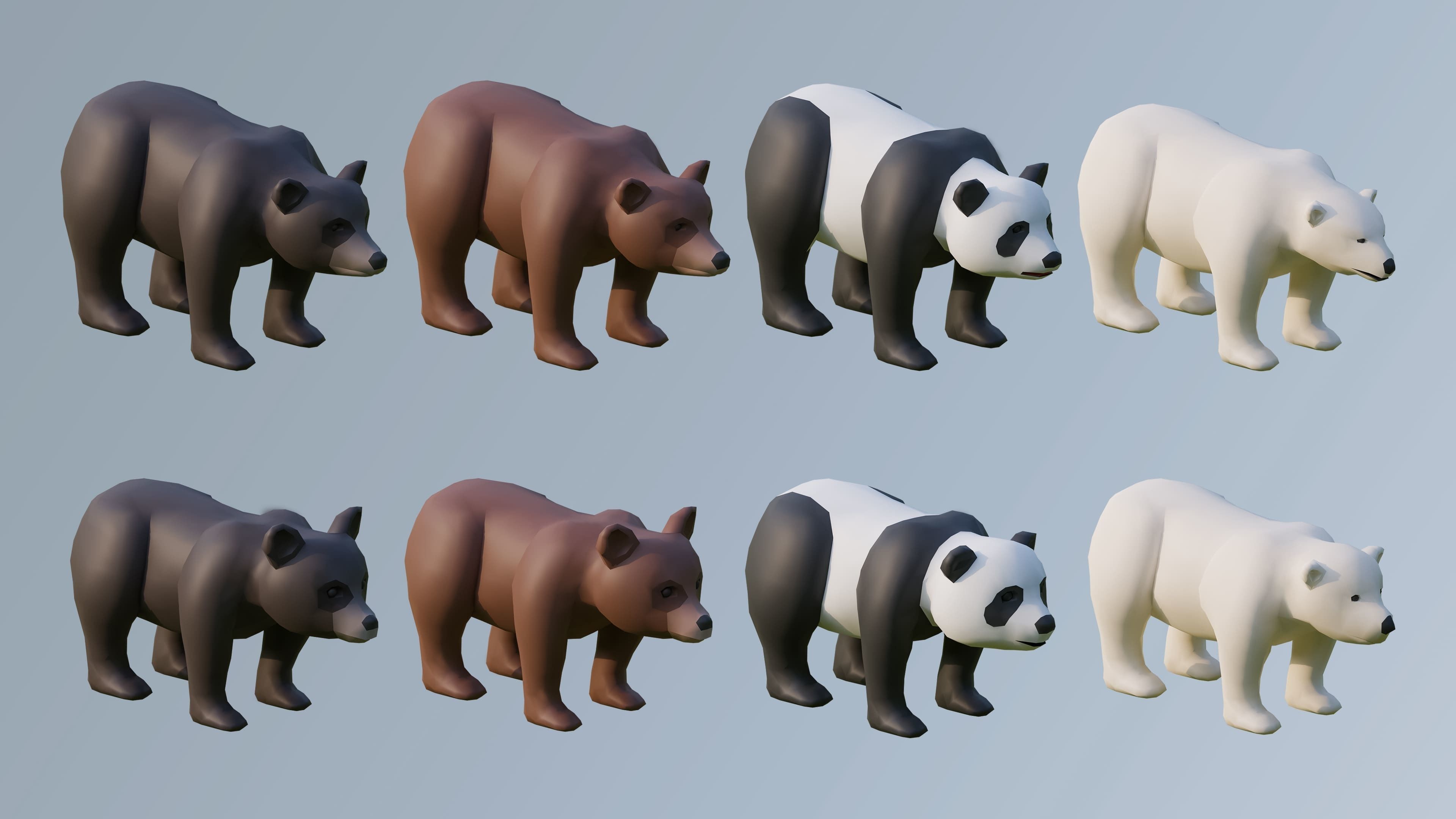 Animals Low-poly 3D model_7