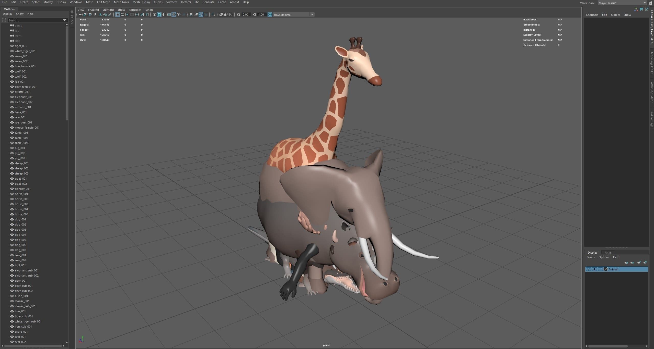 Animals Low-poly 3D model_29