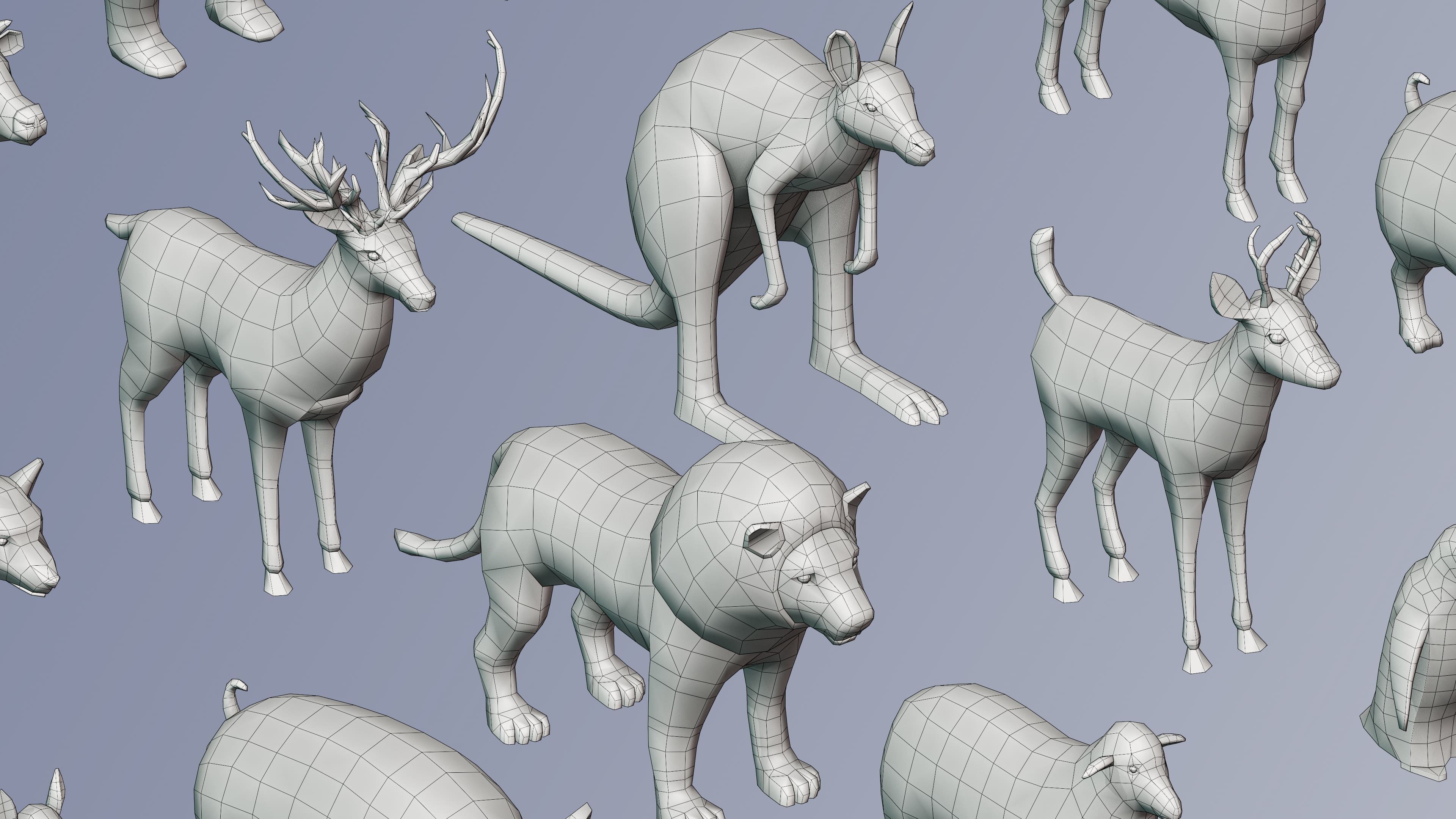 Animals Low-poly 3D model_26