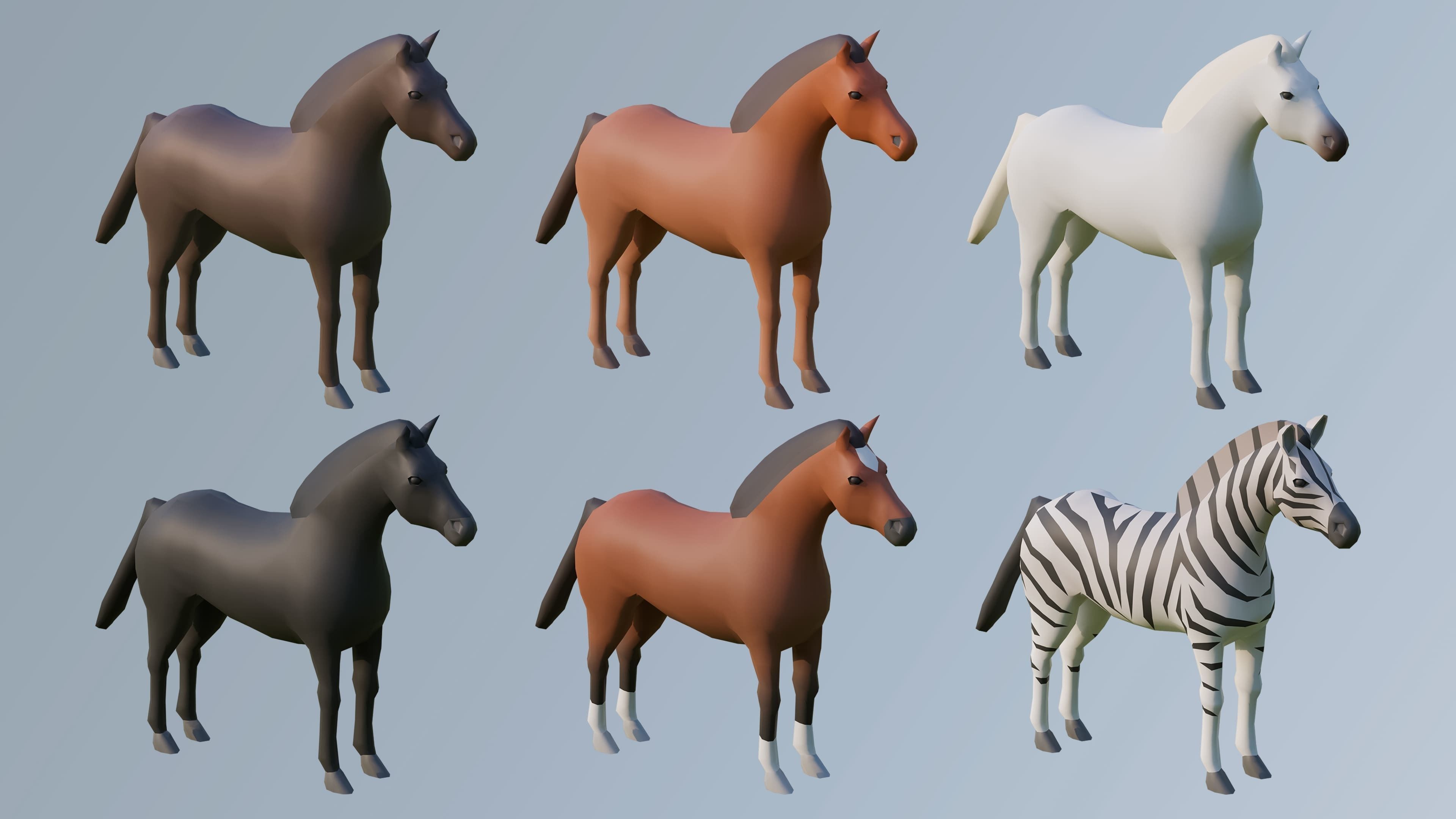 Animals Low-poly 3D model_16