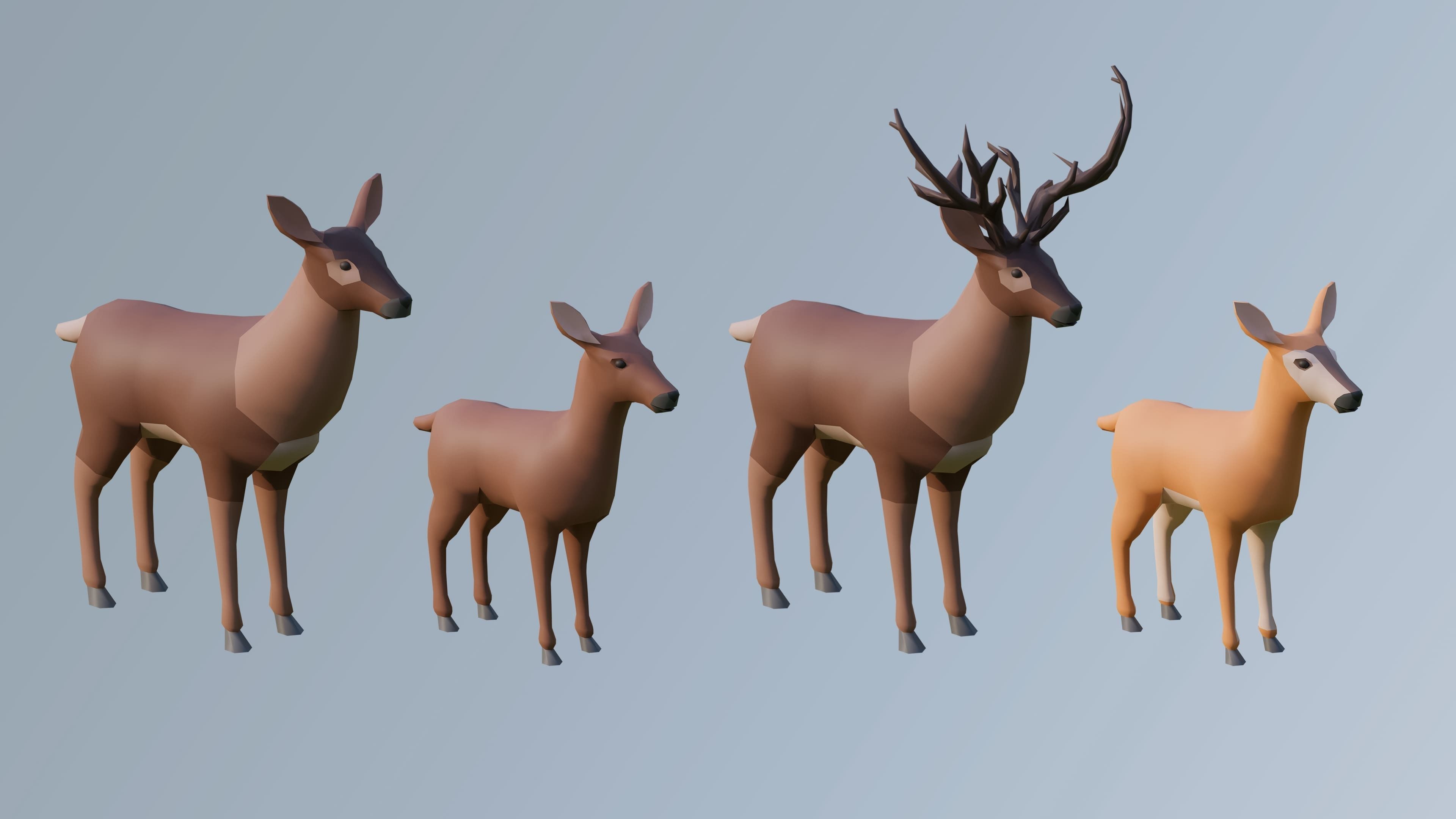 Animals Low-poly 3D model_14