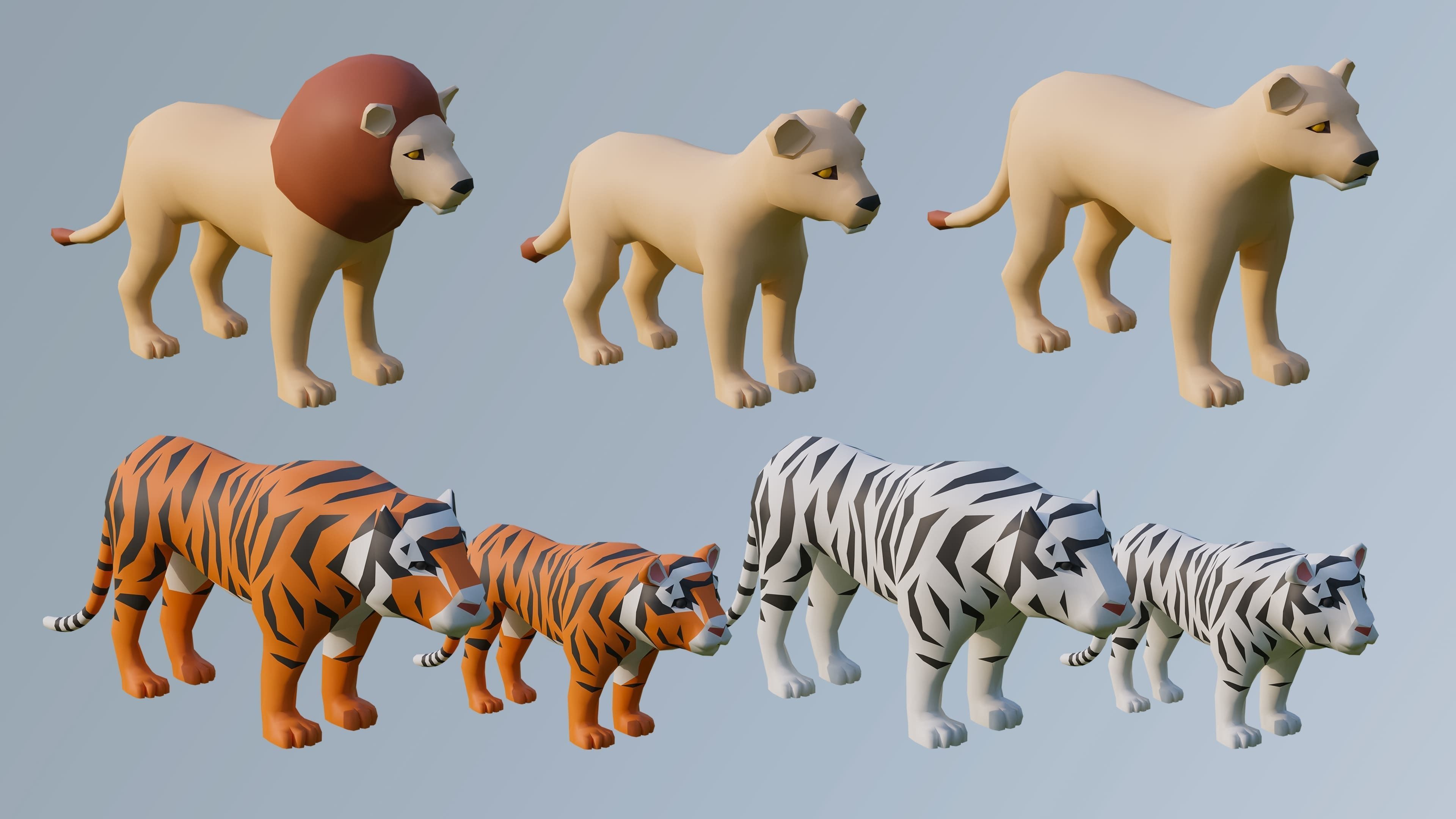 Animals Low-poly 3D model_17