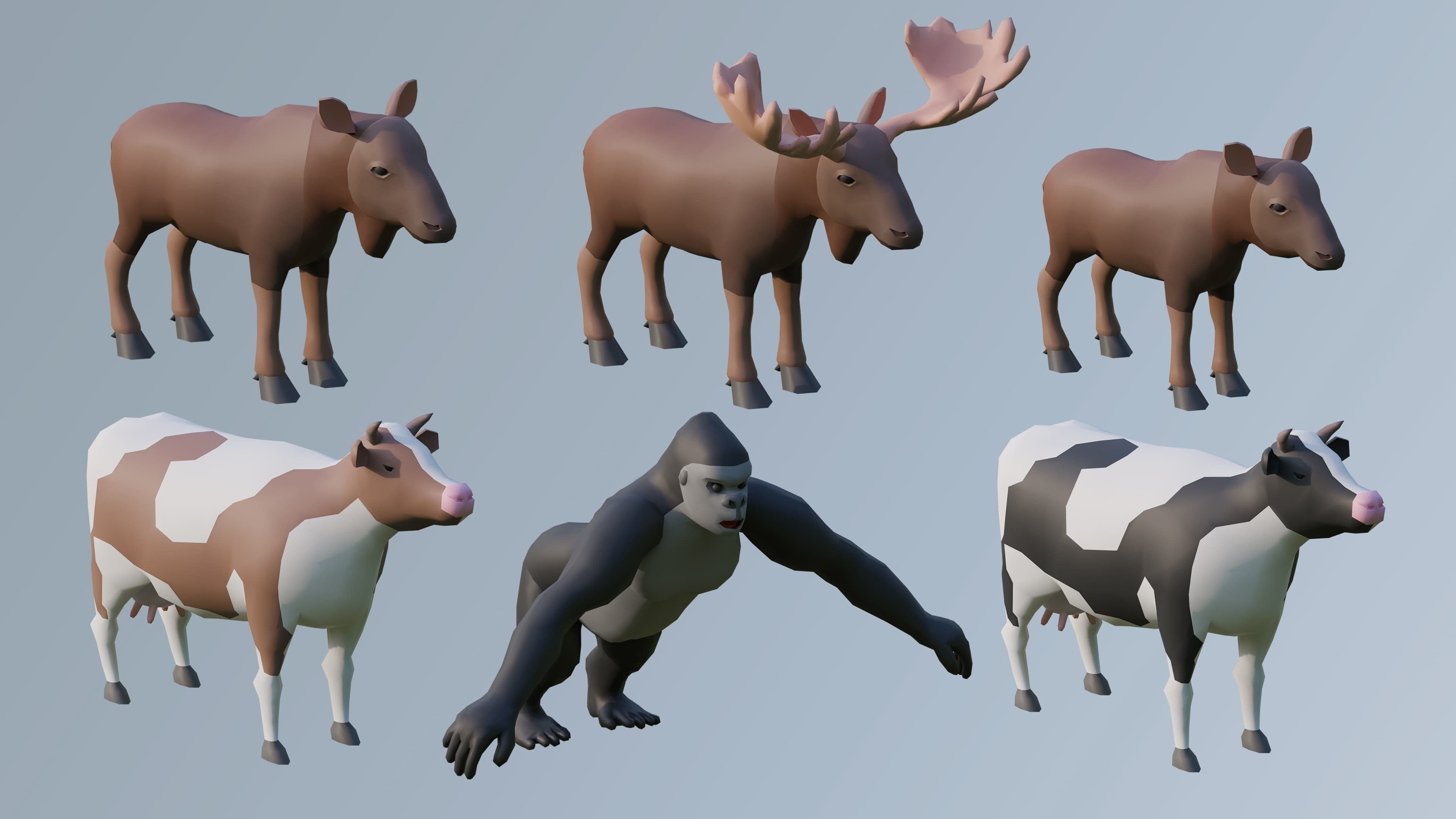 Animals Low-poly 3D model_13