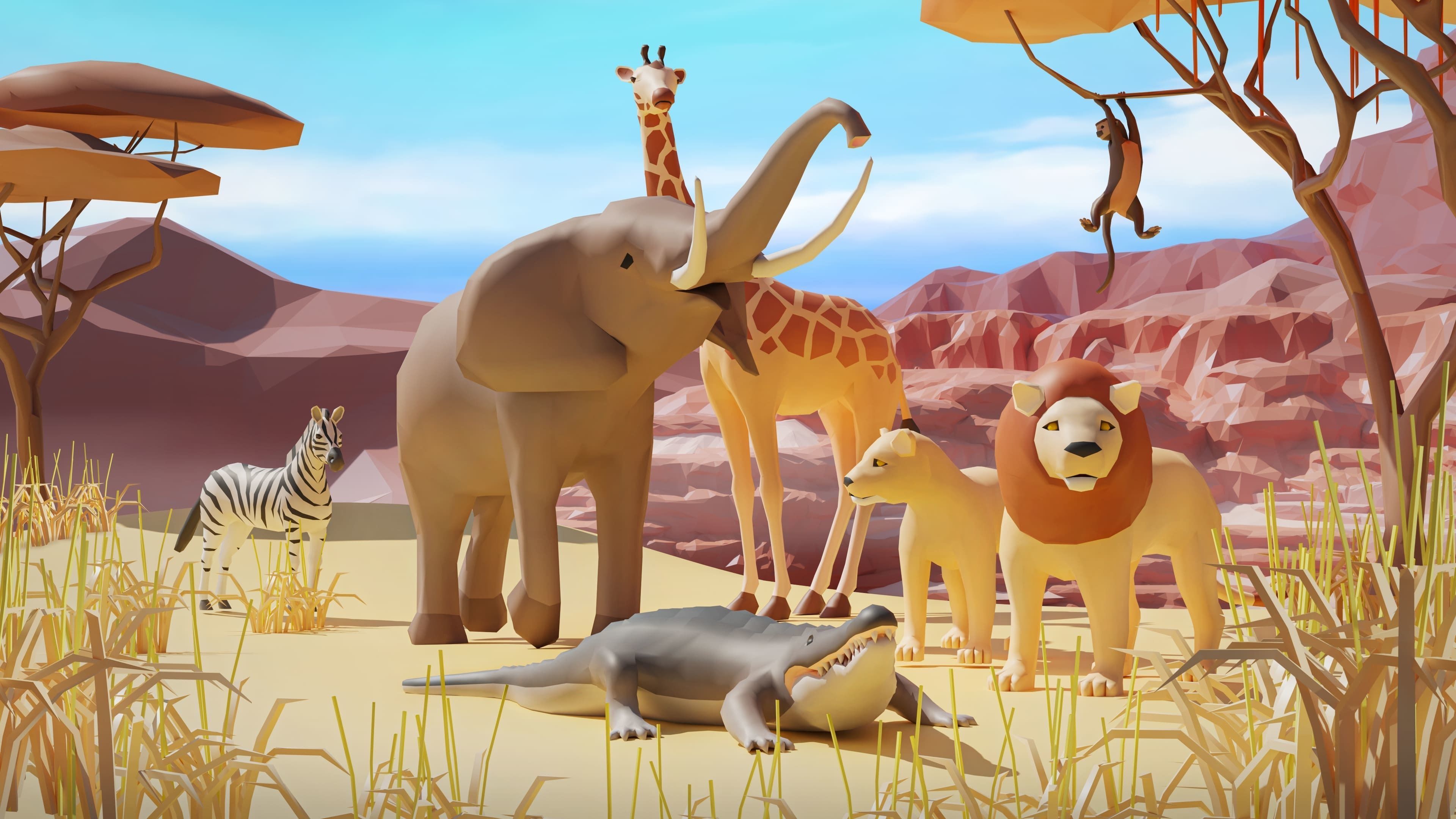 Animals Low-poly 3D model_3