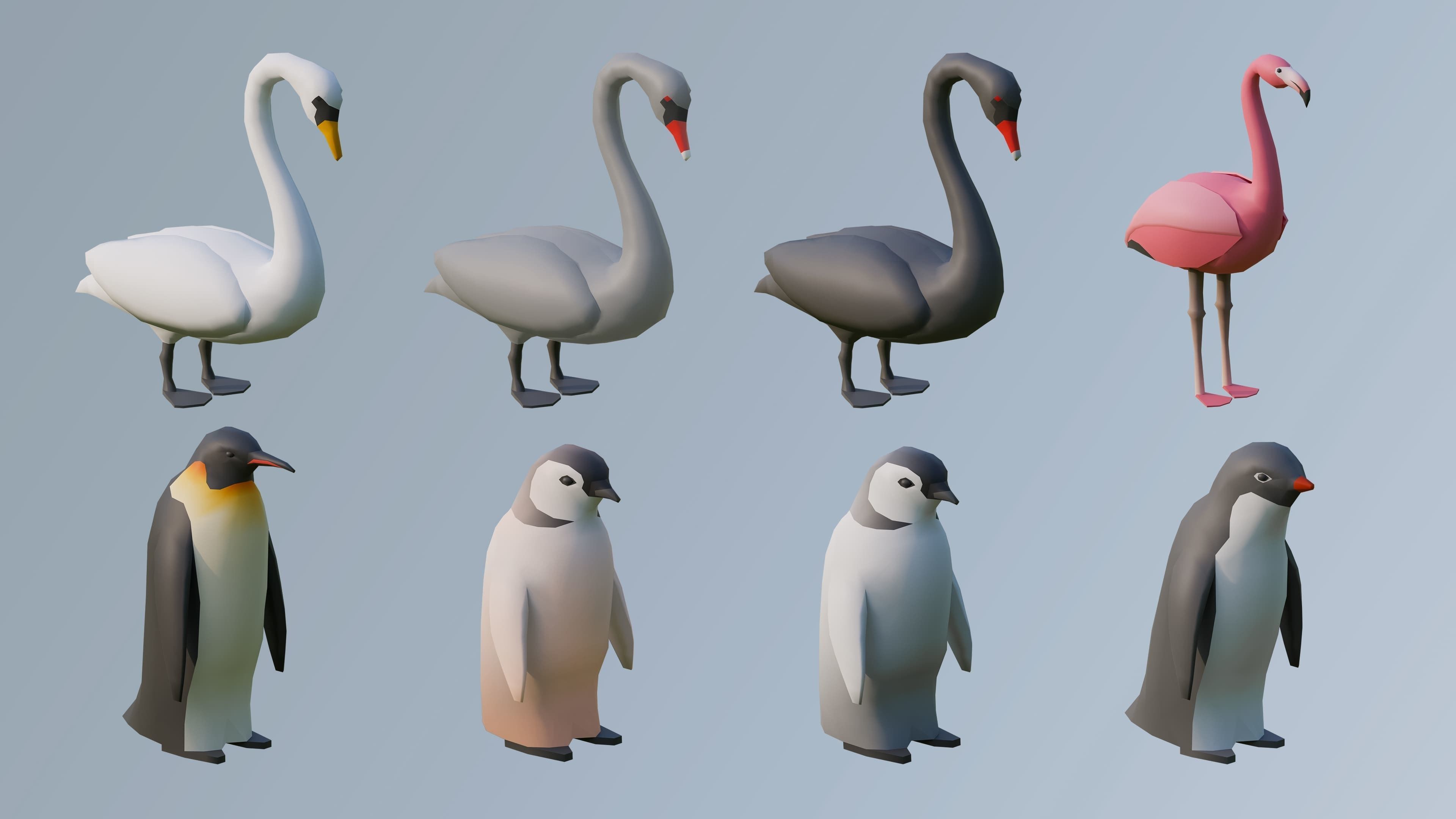 Animals Low-poly 3D model_12