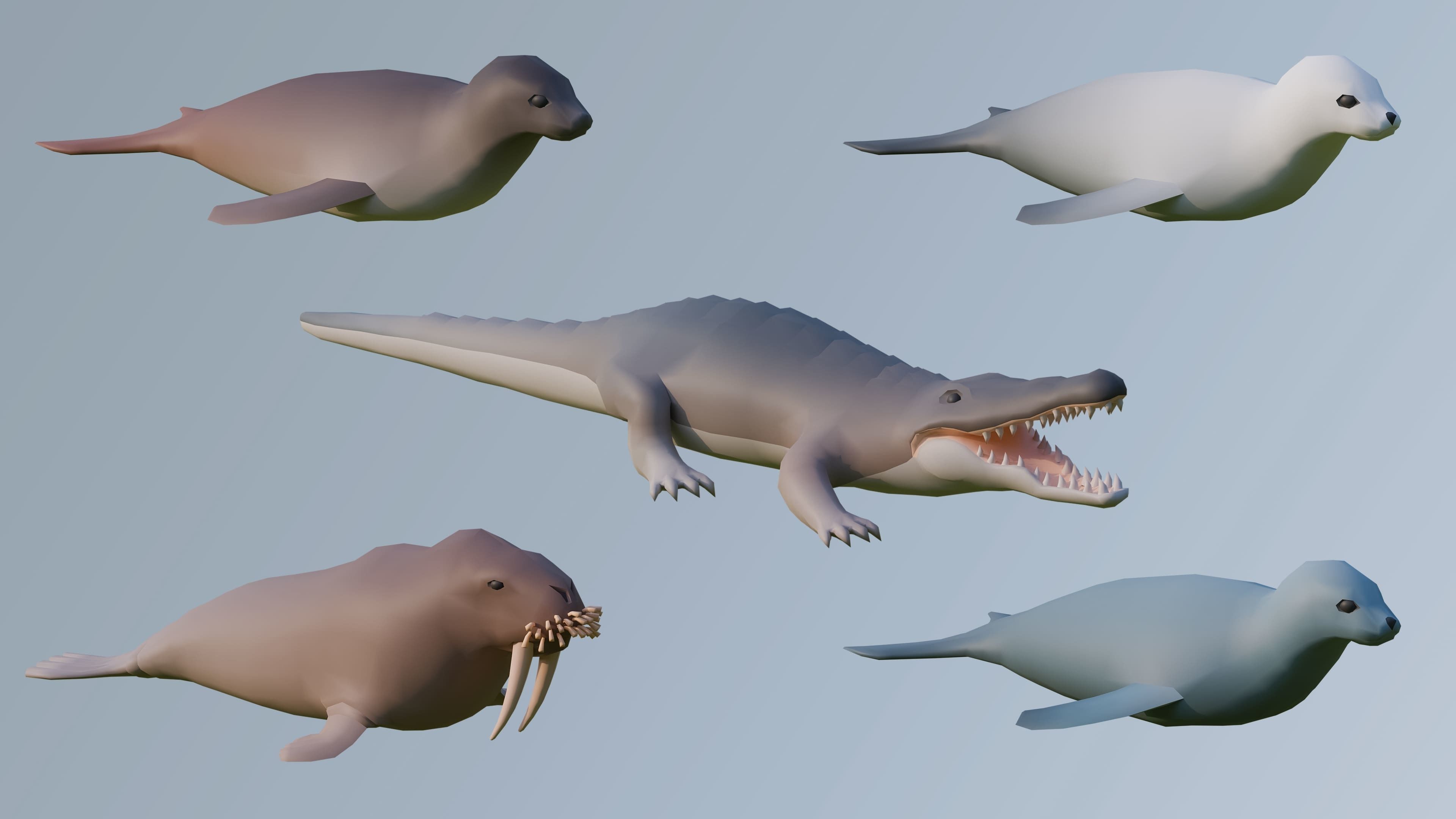 Animals Low-poly 3D model_21