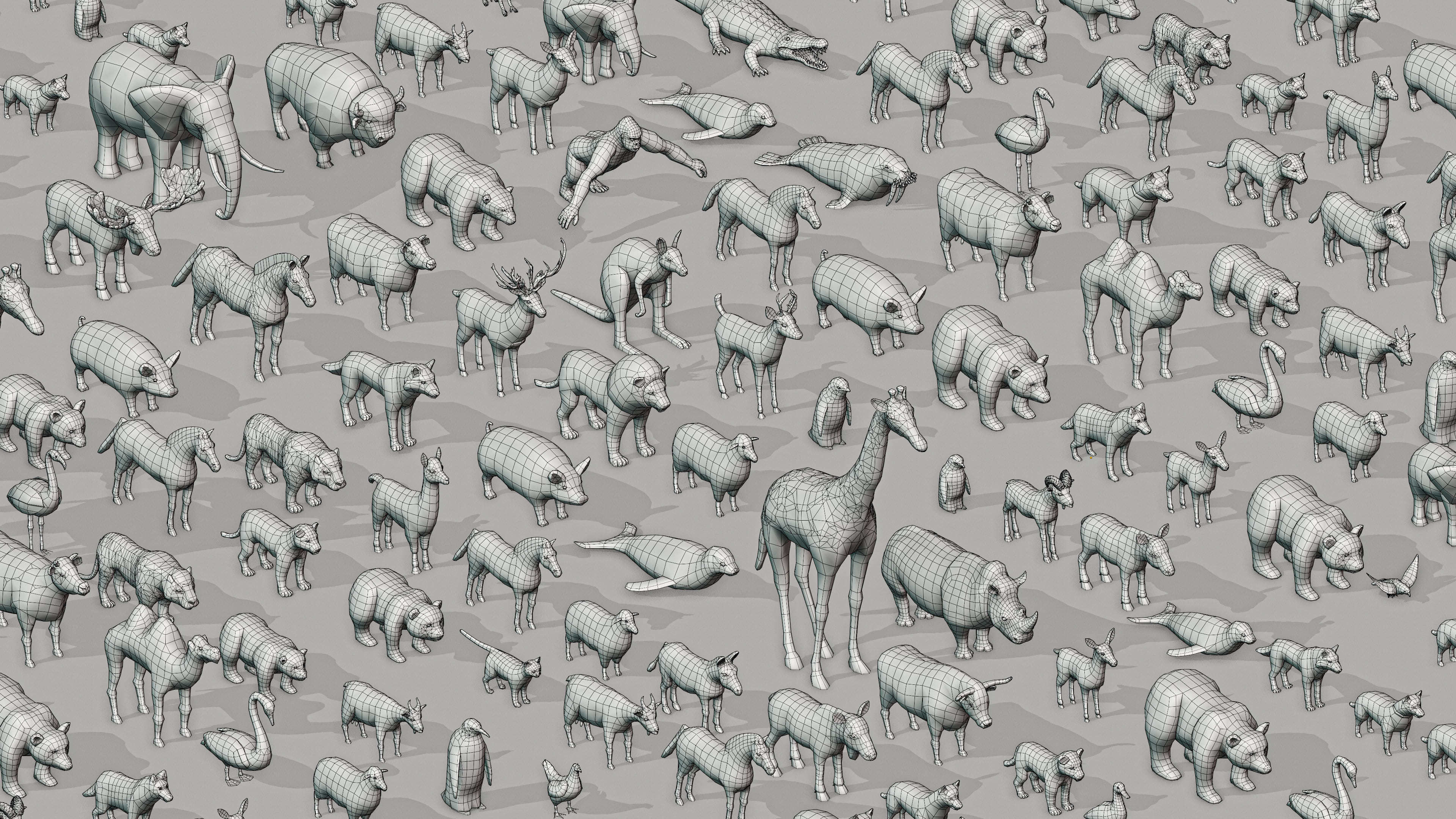 Animals Low-poly 3D model_27