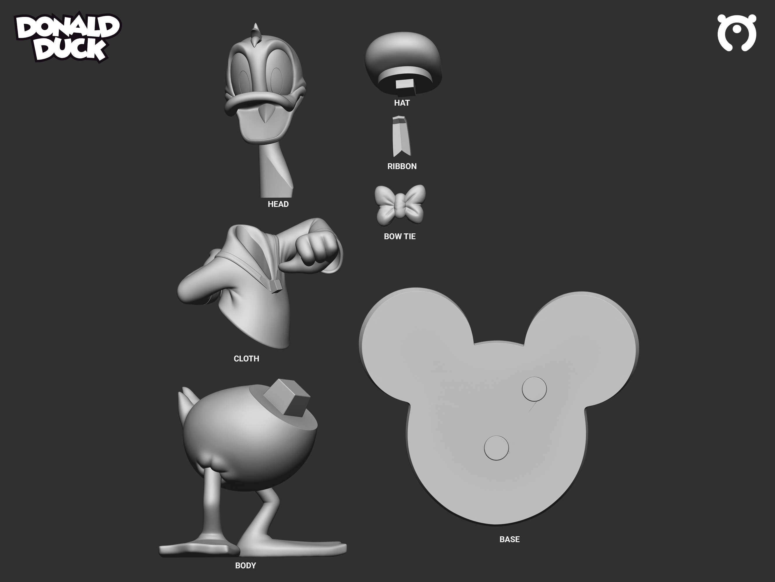 Donald Duck 3D print model_2