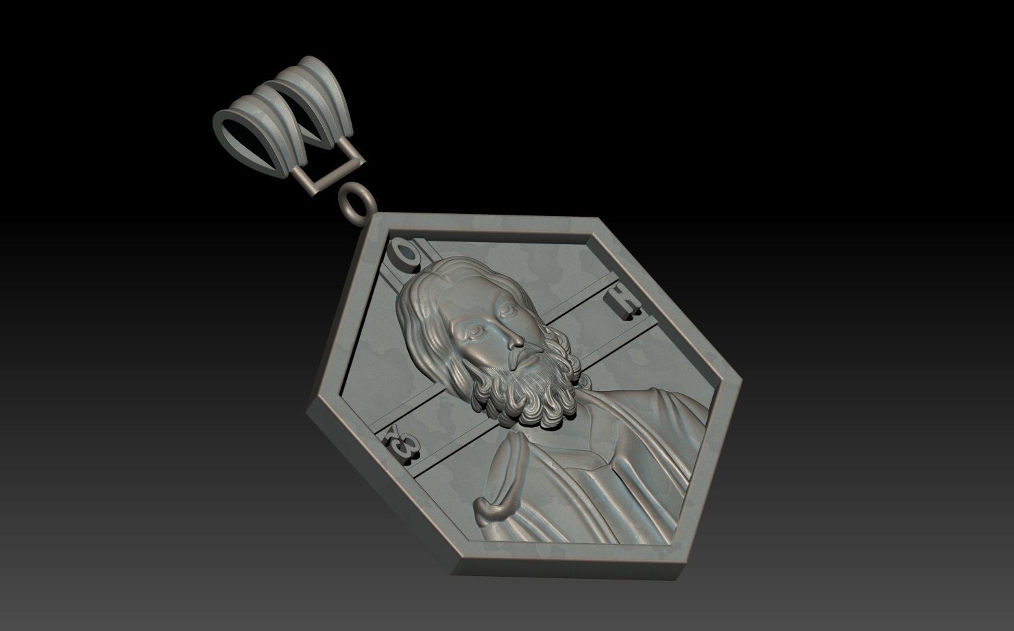JESUS PENDANT 3D print model_2