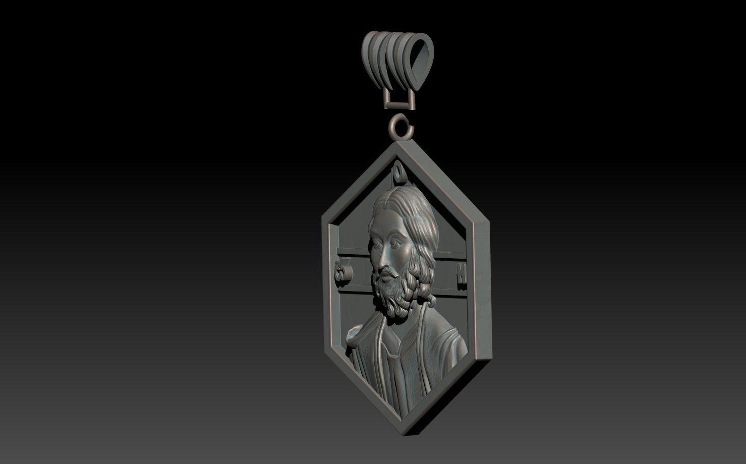 JESUS PENDANT 3D print model_1