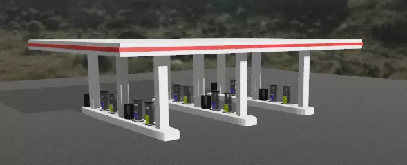 Gas Station Free 3D model_0