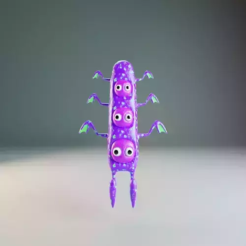 creature in purple pink green