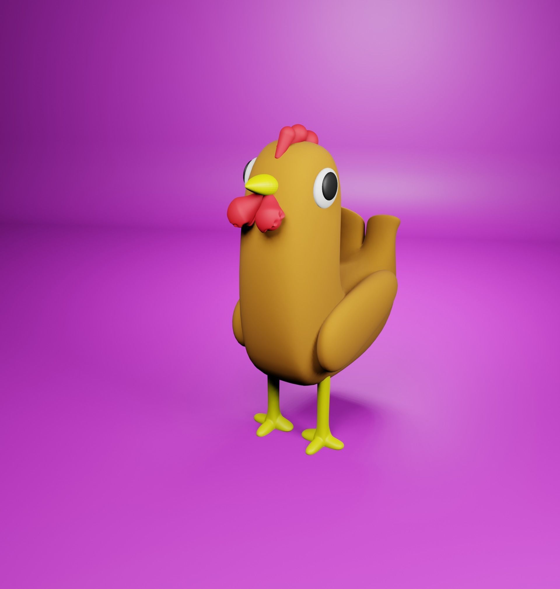 3D Cute Chicken Model - 3D Model For Cartoons - Chicken Model 3D 3D model_4