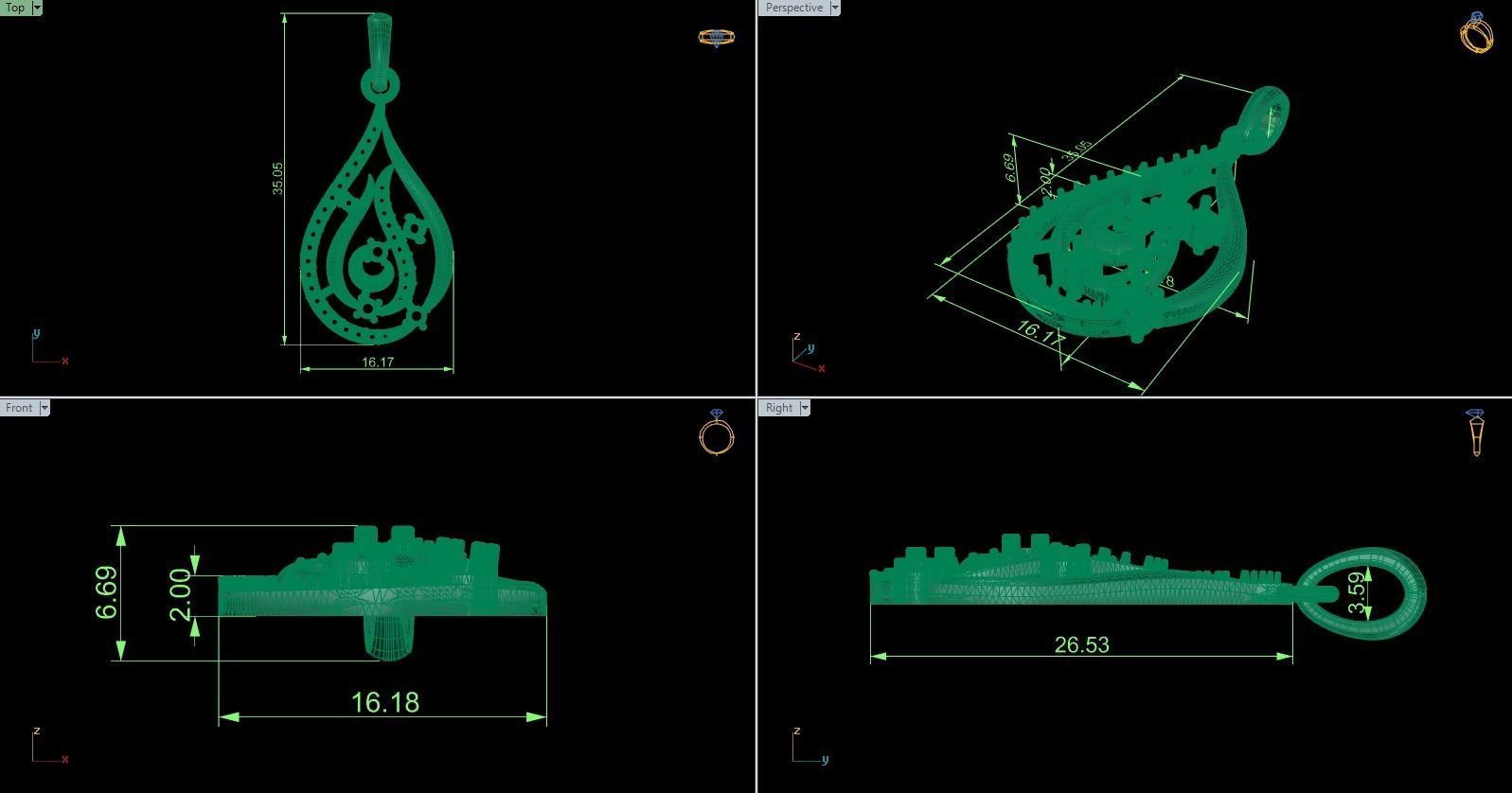 Pendant 568 3D print model_6