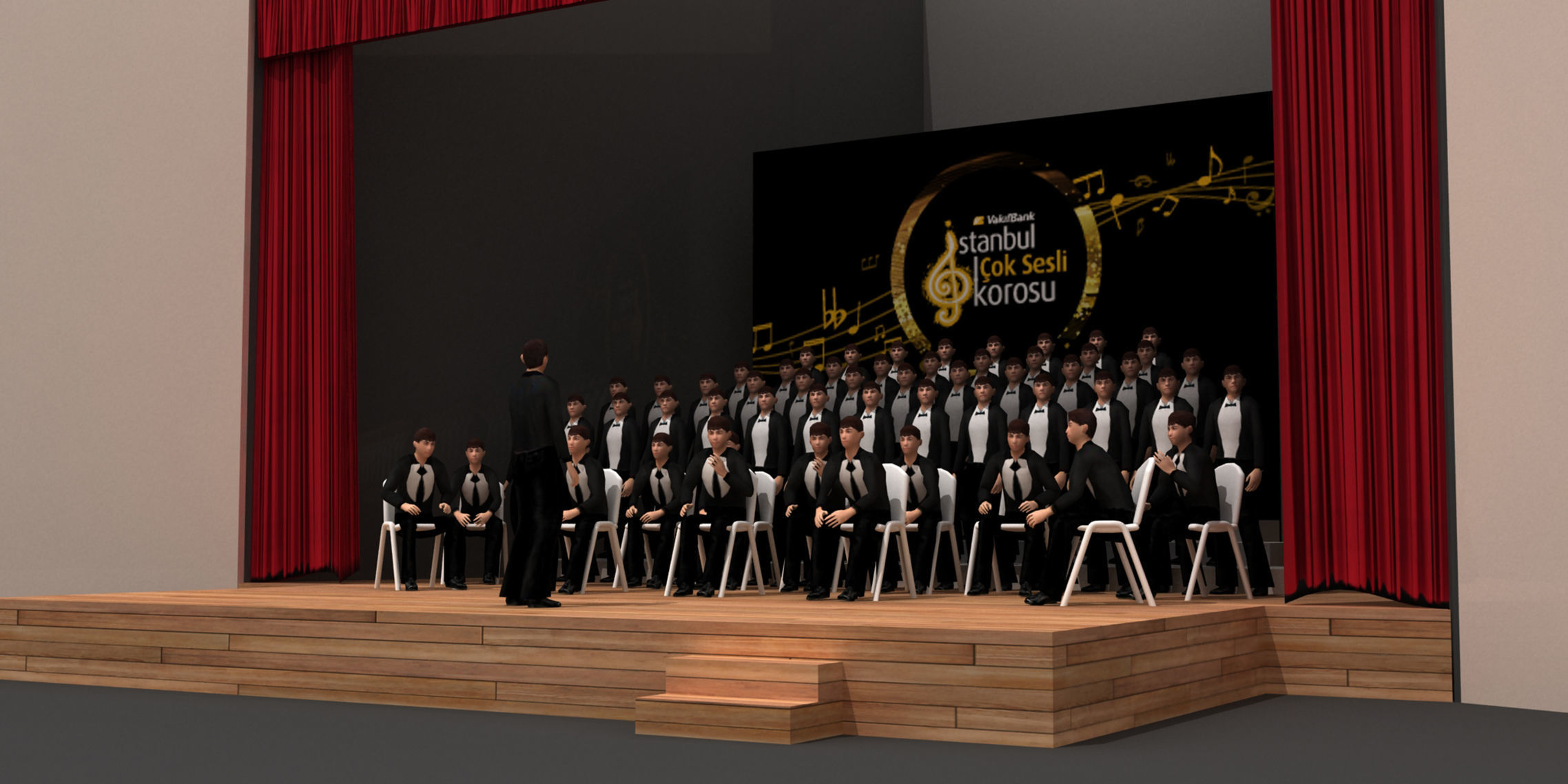 Theatrical Orchestra Stage 100 3D model_3