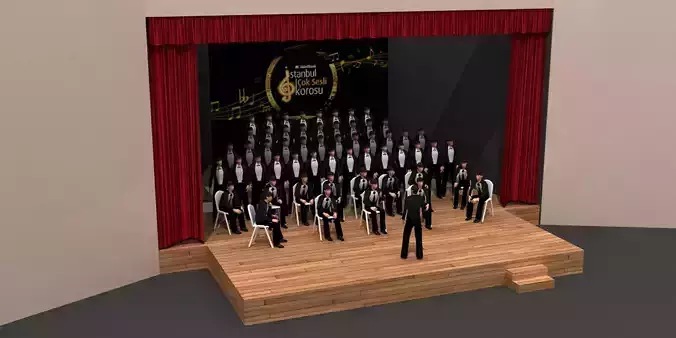 Theatrical Orchestra Stage 100 3D model