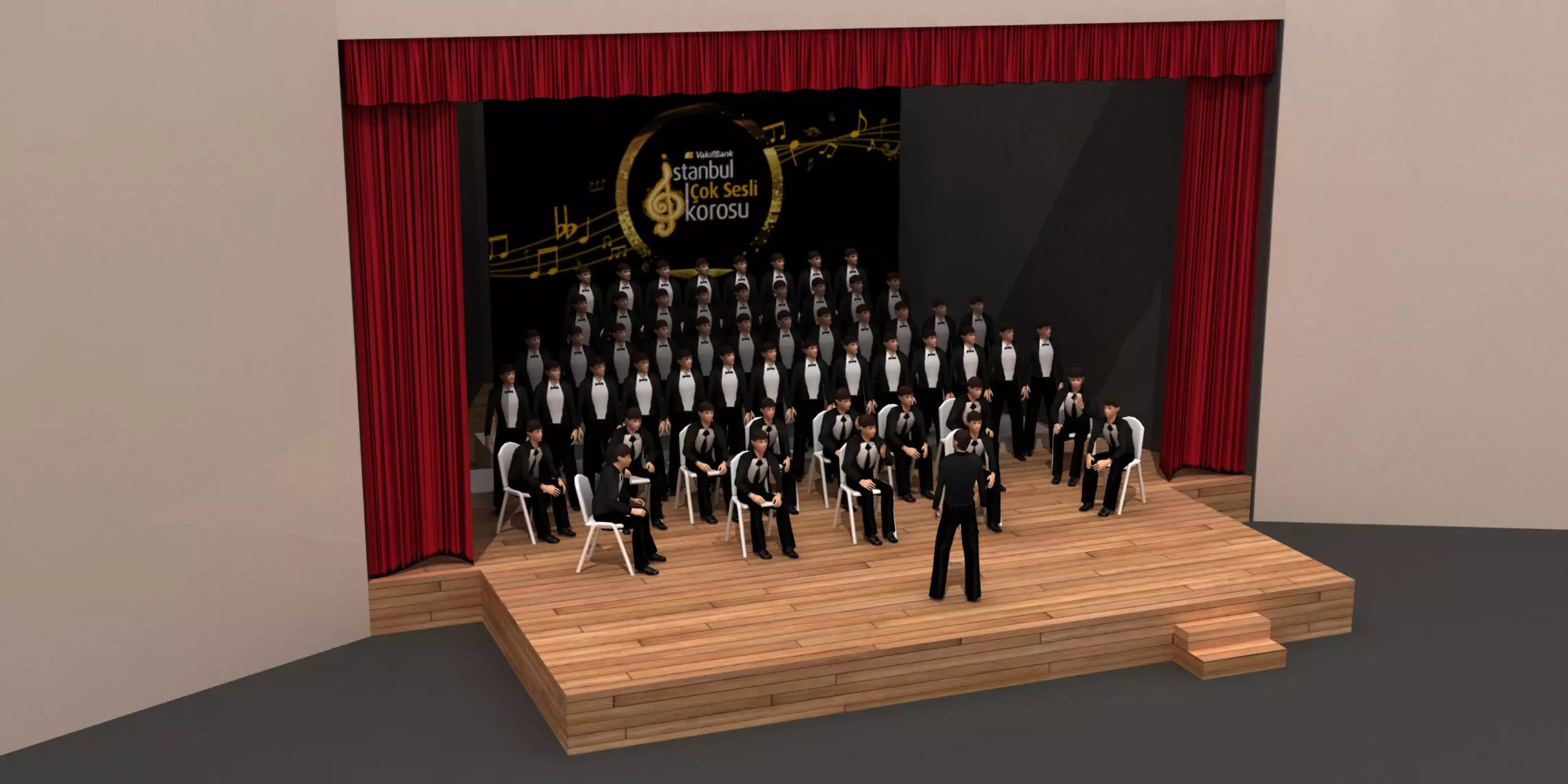 Theatrical Orchestra Stage 100 3D model_0