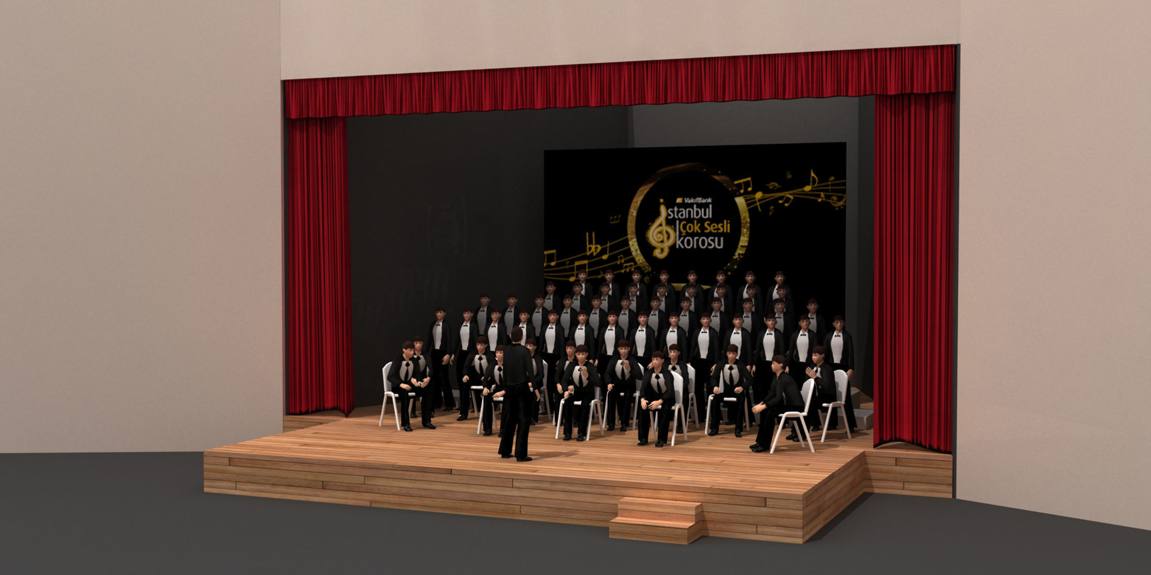 Theatrical Orchestra Stage 100 3D model_2