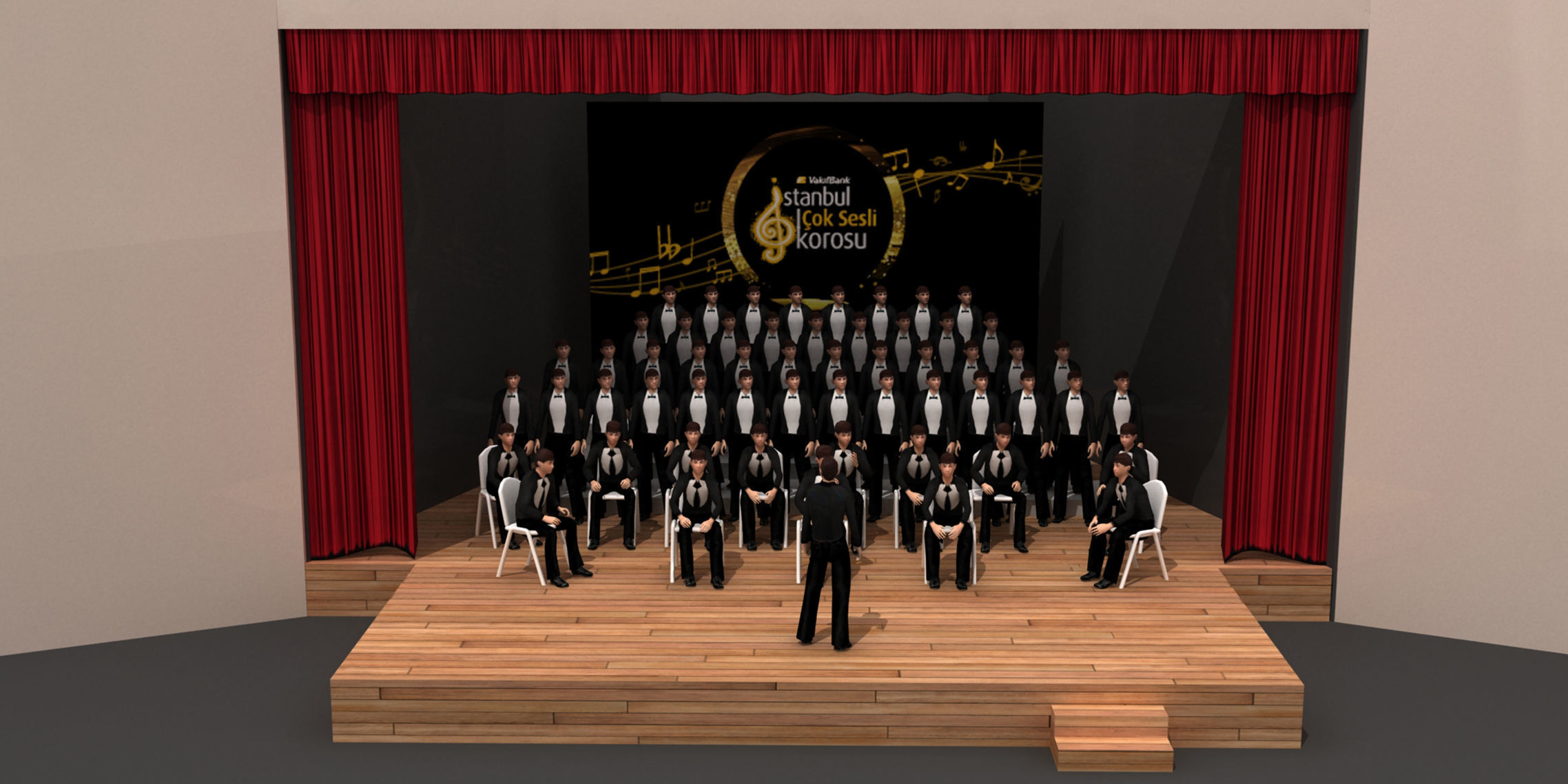 Theatrical Orchestra Stage 100 3D model_1