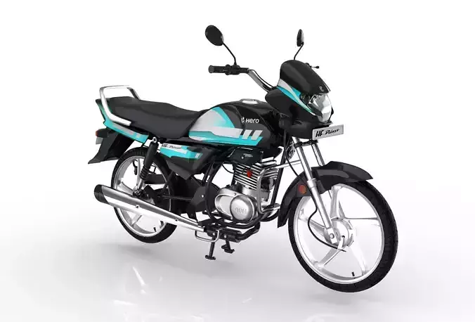 Hero Deluxe Motorcycle 3d Model - Blender and Maya