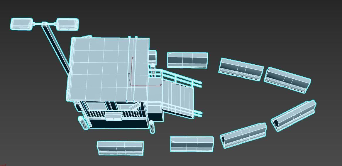 Security Booth With Roadblocks 3D model_17