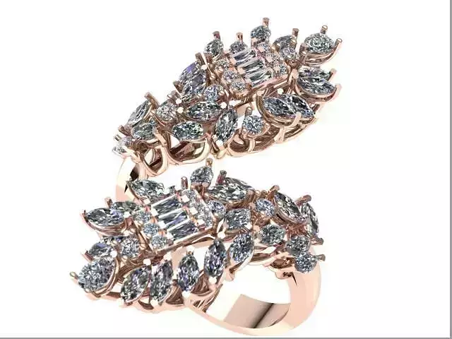  fashion baguette and marquise ring 3dm