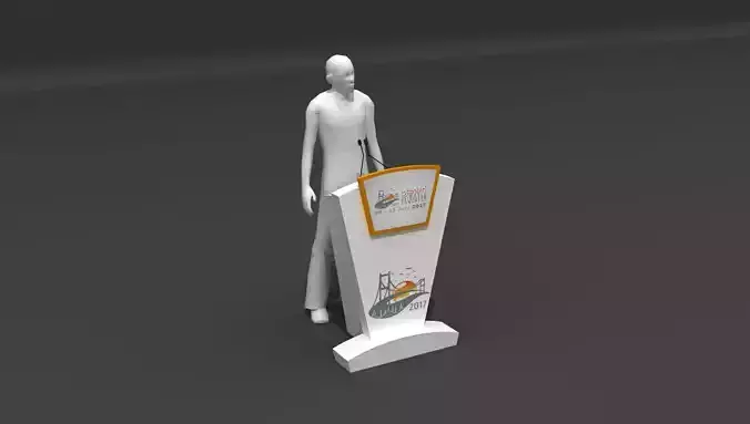 Meeting Rostrum 01 Low-poly 3D model