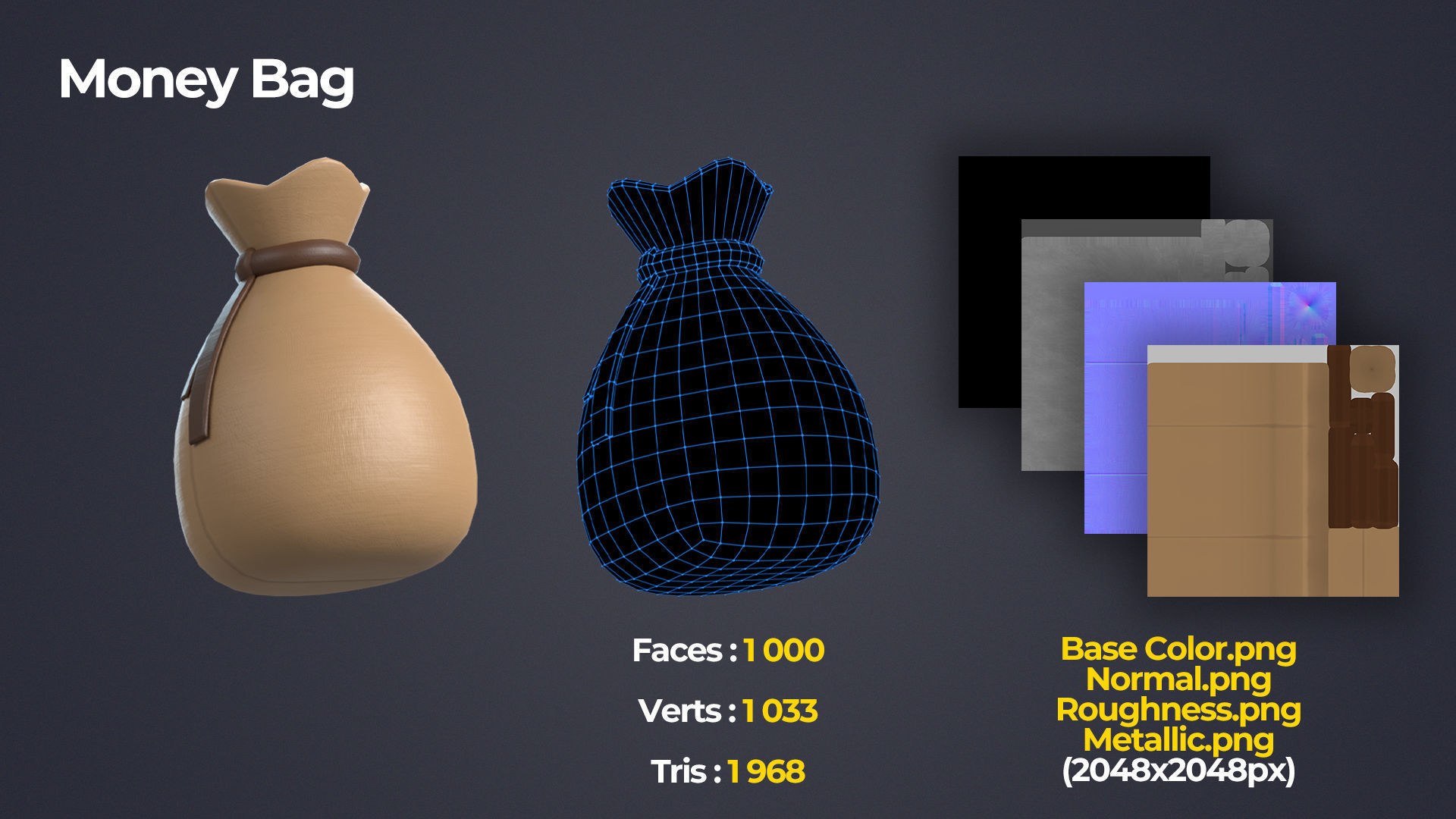 Money Pack Low-poly 3D model_8