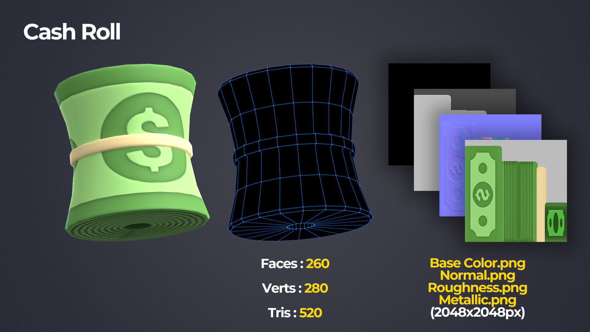 Money Pack Low-poly 3D model_4
