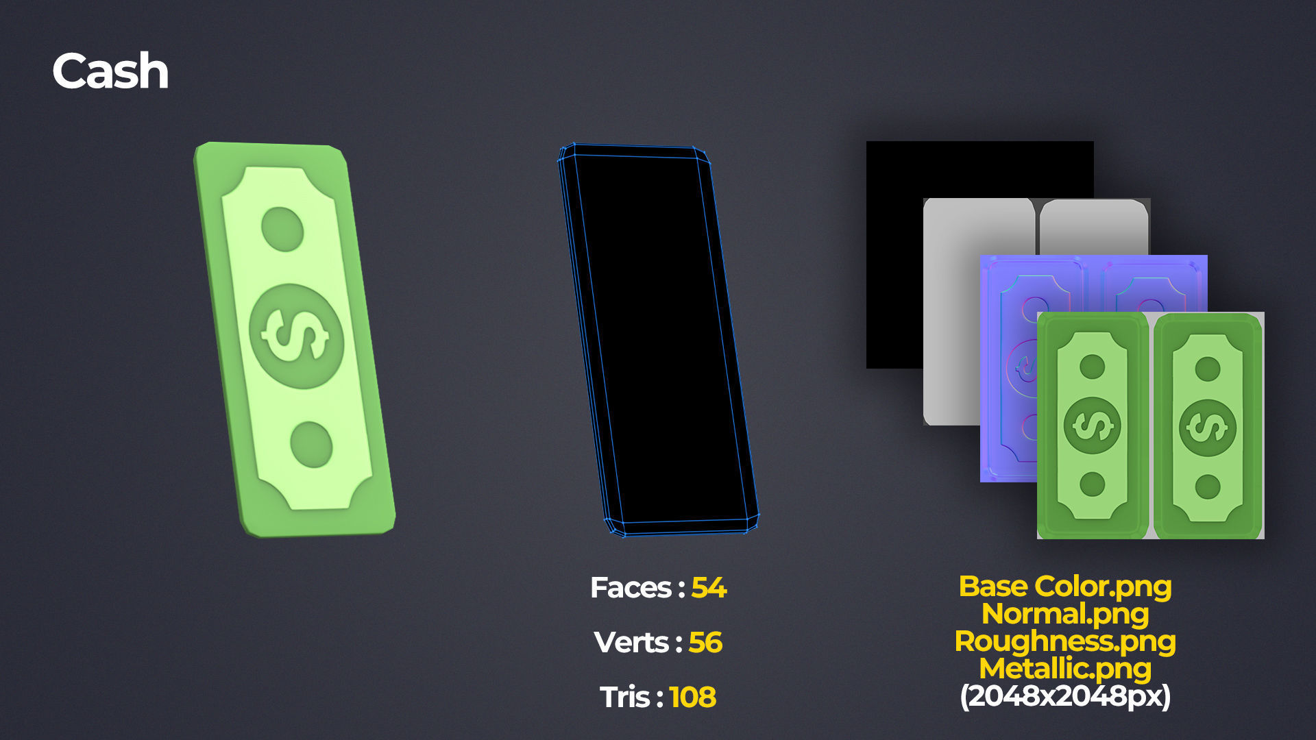 Money Pack Low-poly 3D model_5