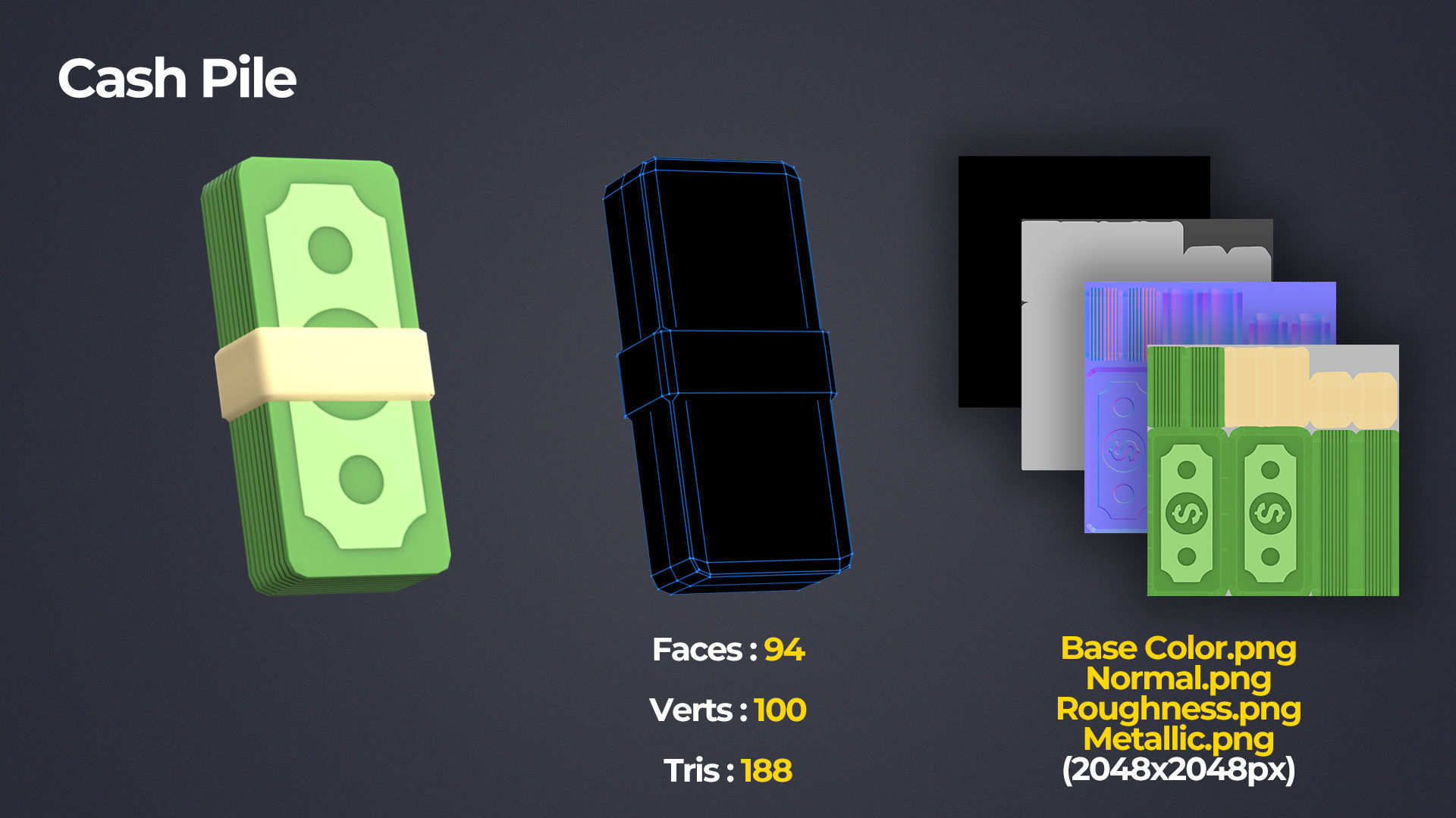 Money Pack Low-poly 3D model_3