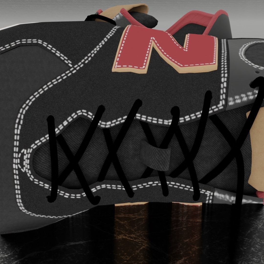 NEW BALANCE 3D SHOES - RED - BROWN - BLACK Low-poly 3D model_7