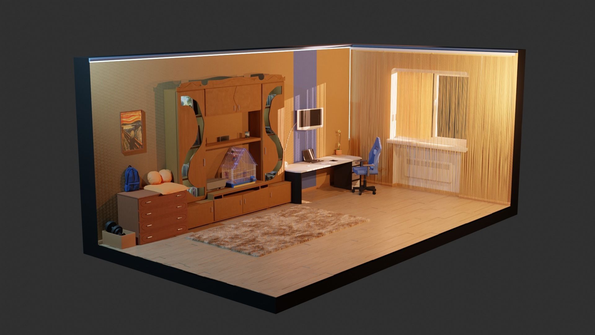 Isometric room 3D model_6