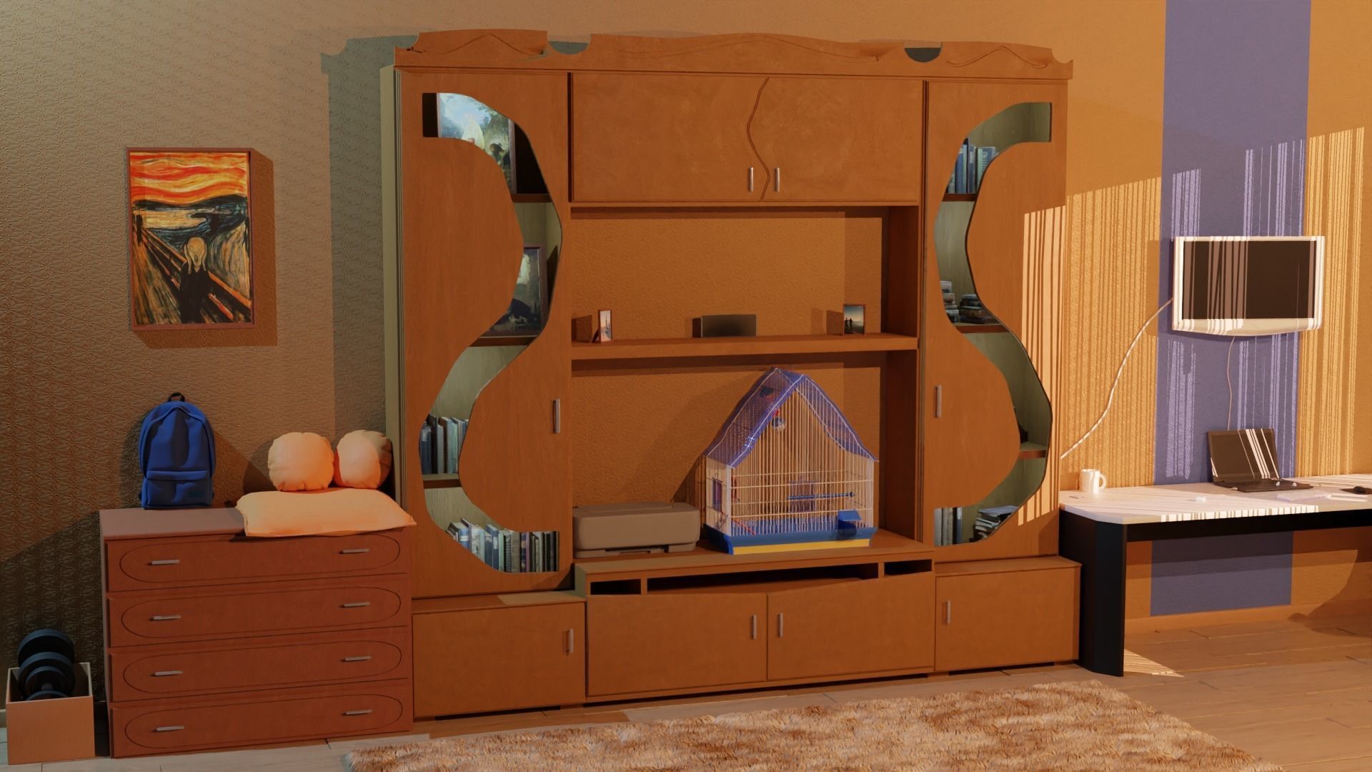 Isometric room 3D model_2