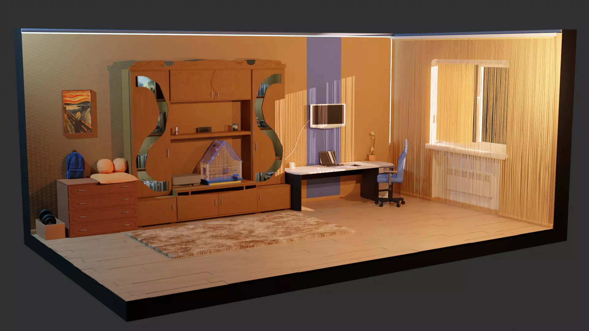 Isometric room 3D model_0