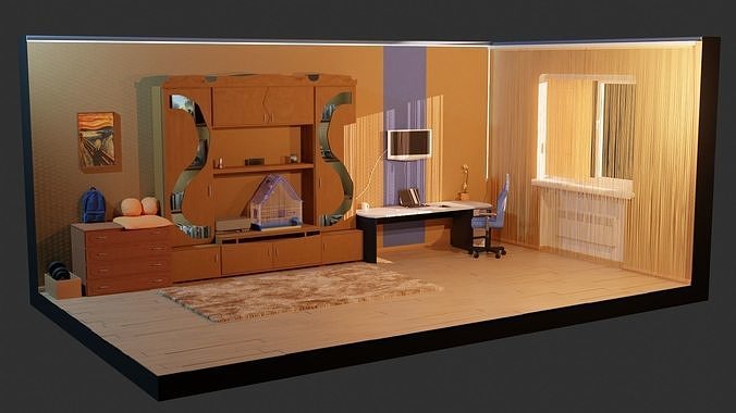 Isometric room 3D model