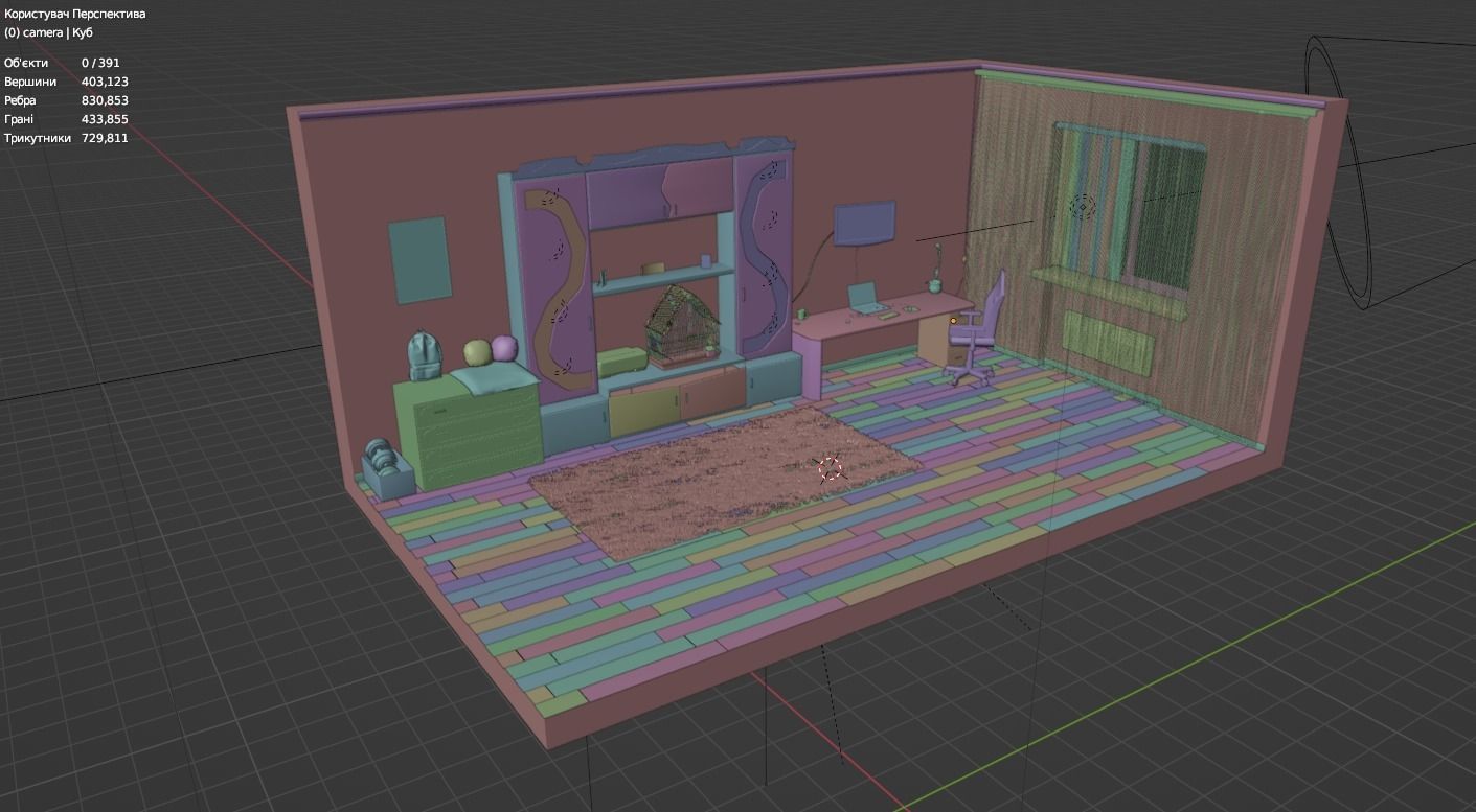 Isometric room 3D model_7