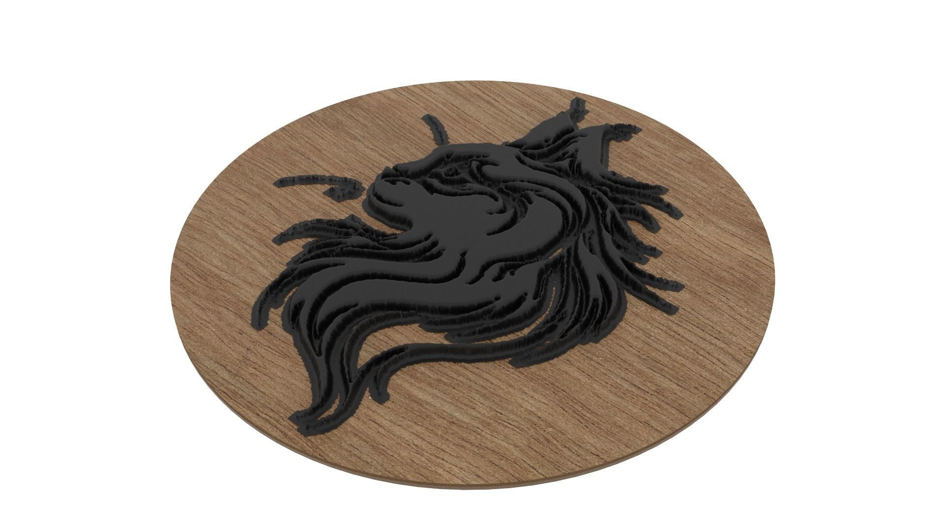 Cat Medallion 3D print model_2