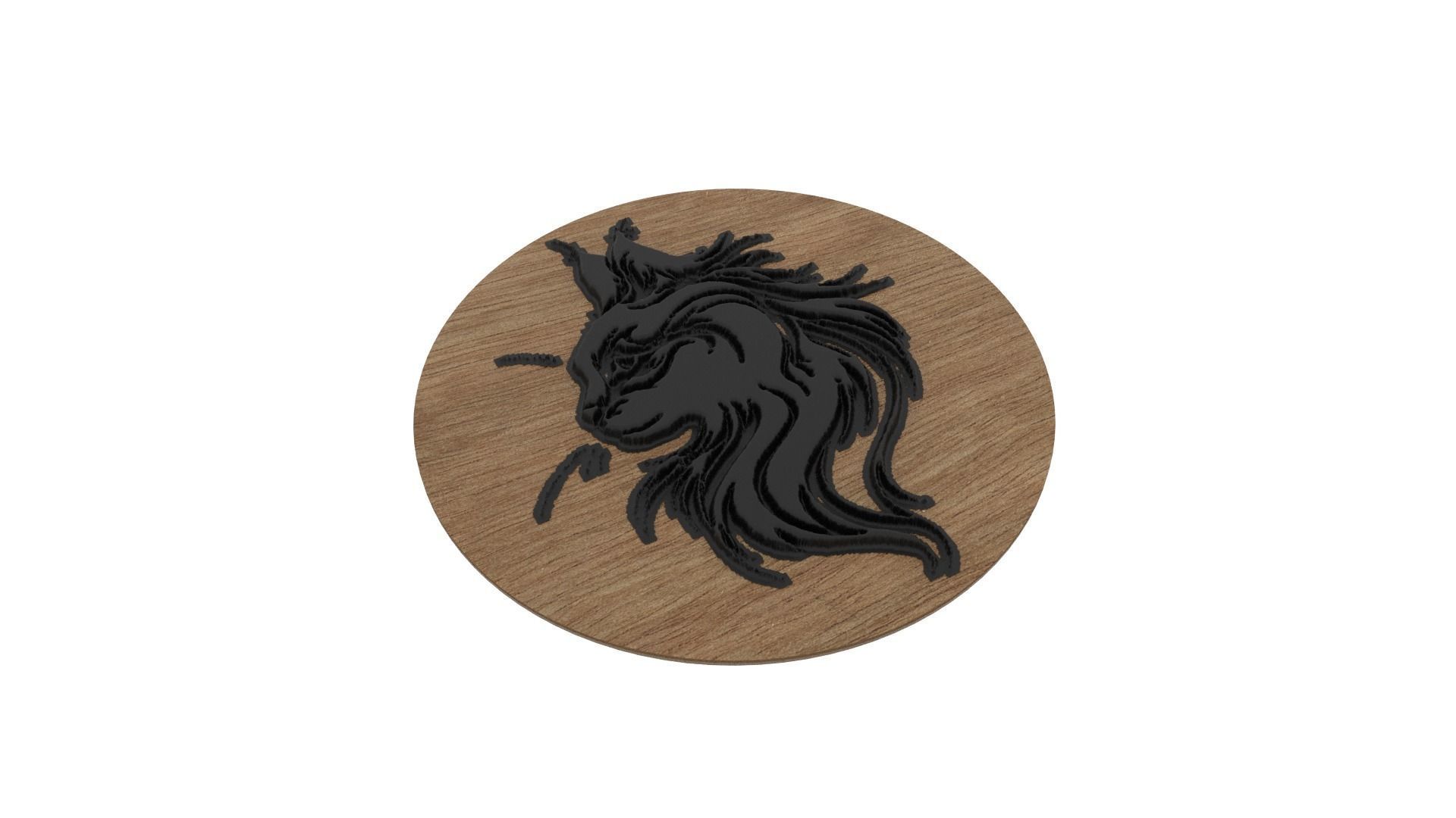 Cat Medallion 3D print model_4