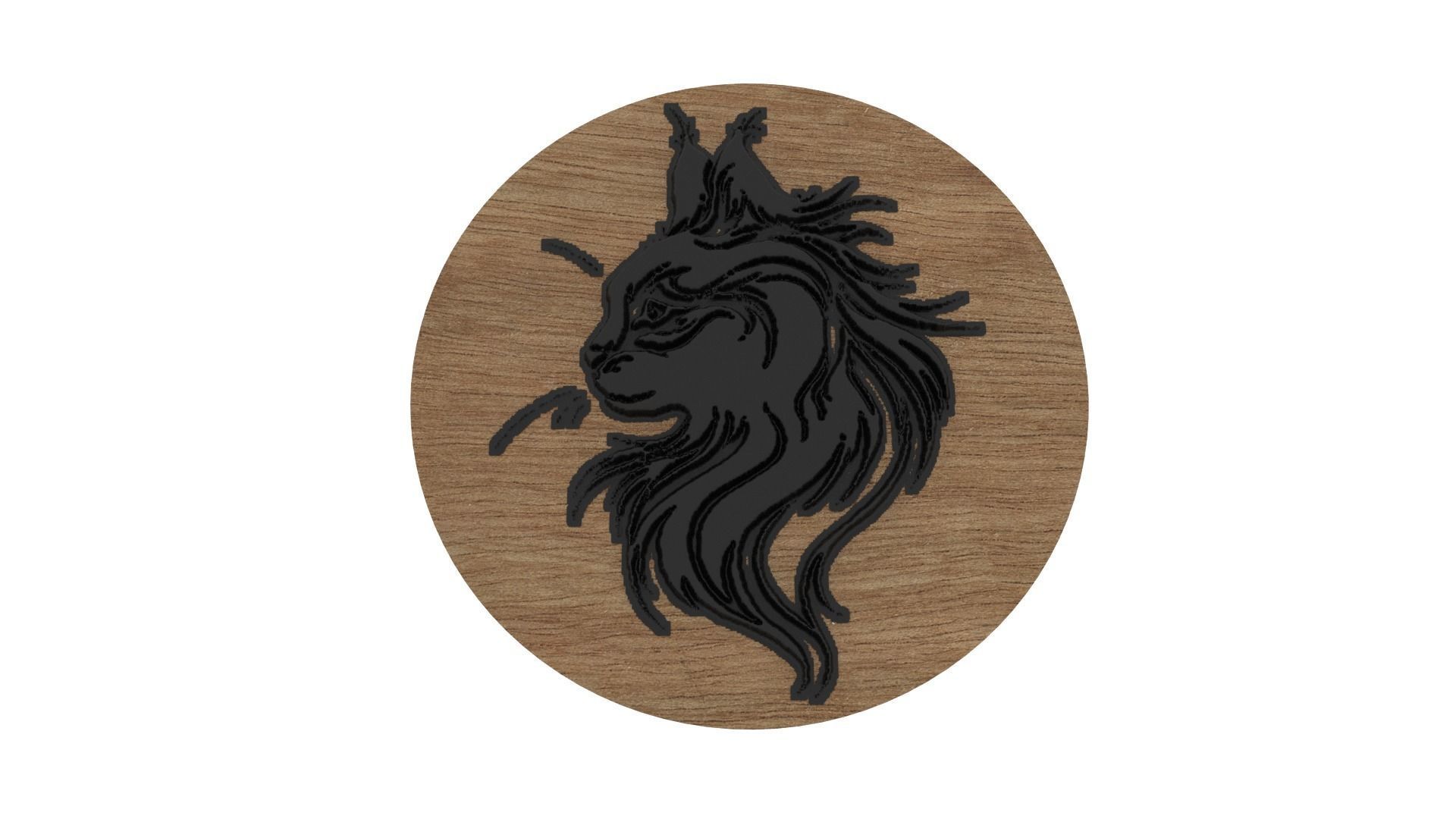 Cat Medallion 3D print model_1