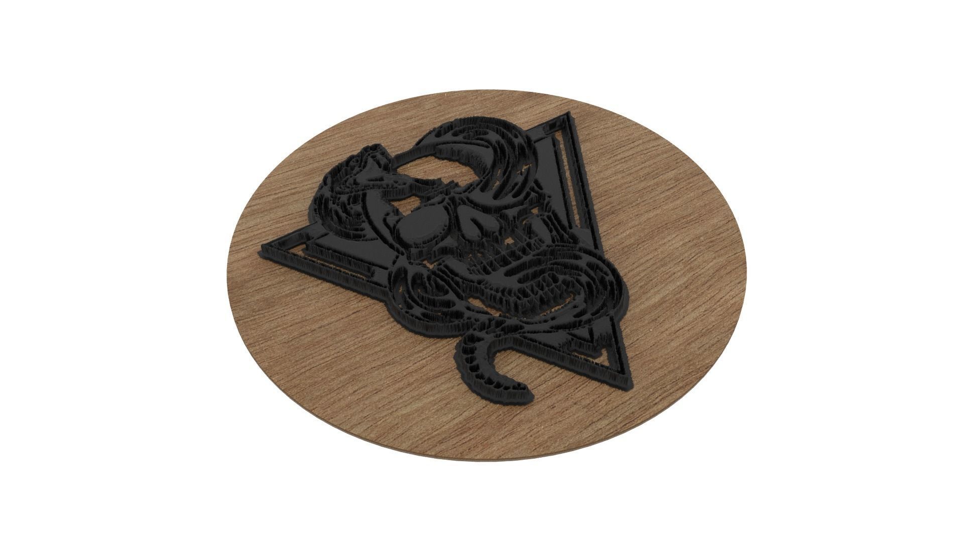 Skull Medallion 3D print model_1