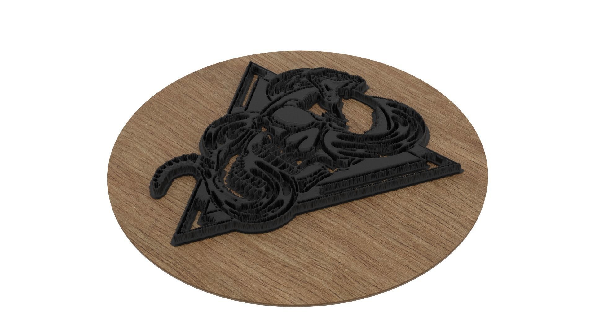 Skull Medallion 3D print model_2